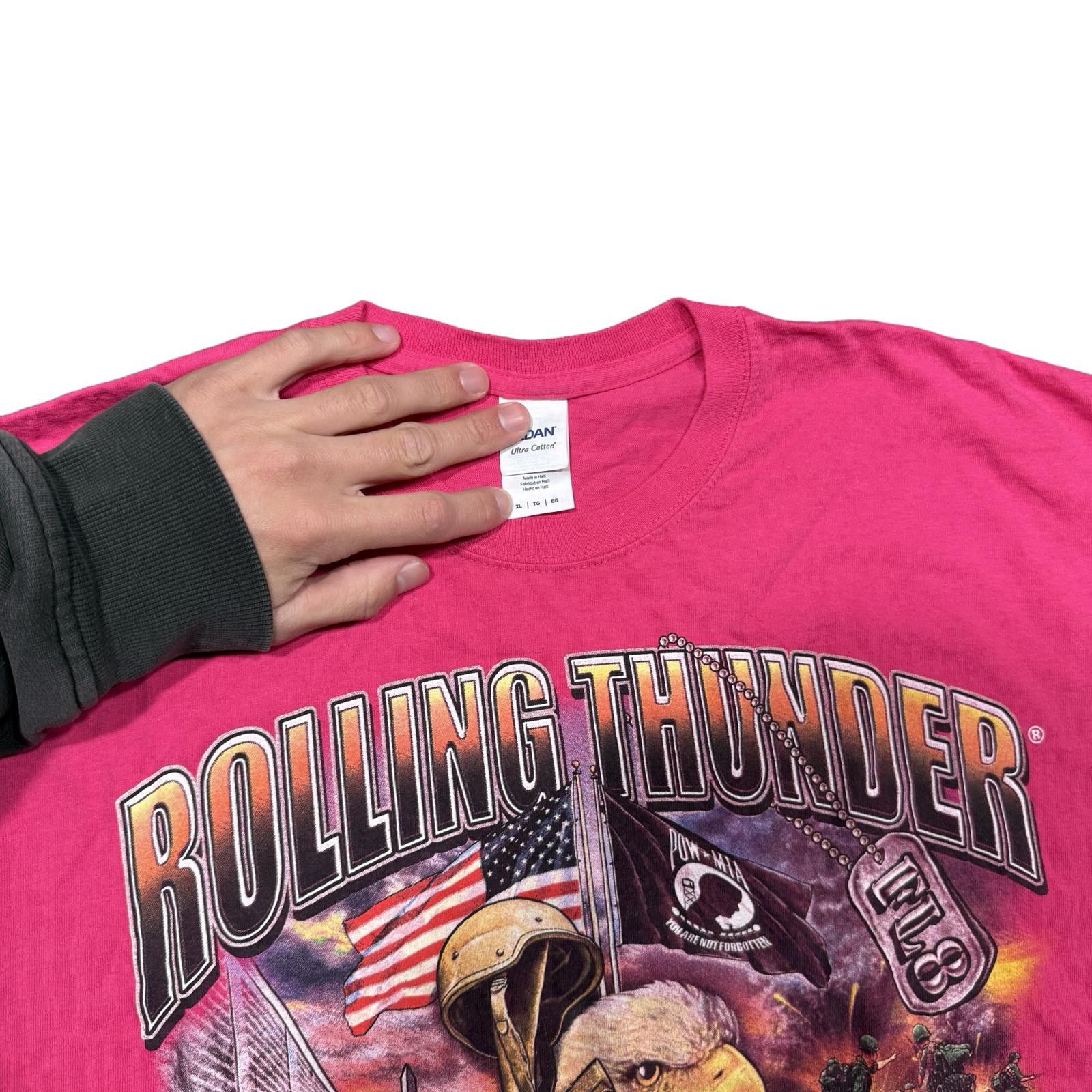 Gildan Rolling Thunder Veterans Daytona Beach Tribute Y2K T-Shirt Size US XL / EU 56 / 4 - 5 Thumbnail