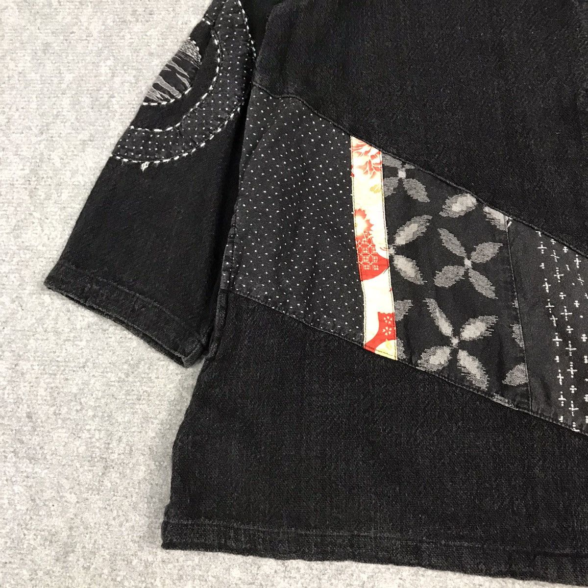 Japanese Brand MODE ASIAN PATCHWORK BUTTON JACKET WOMAN JAPAN Size L / US 10 / IT 46 - 3 Thumbnail