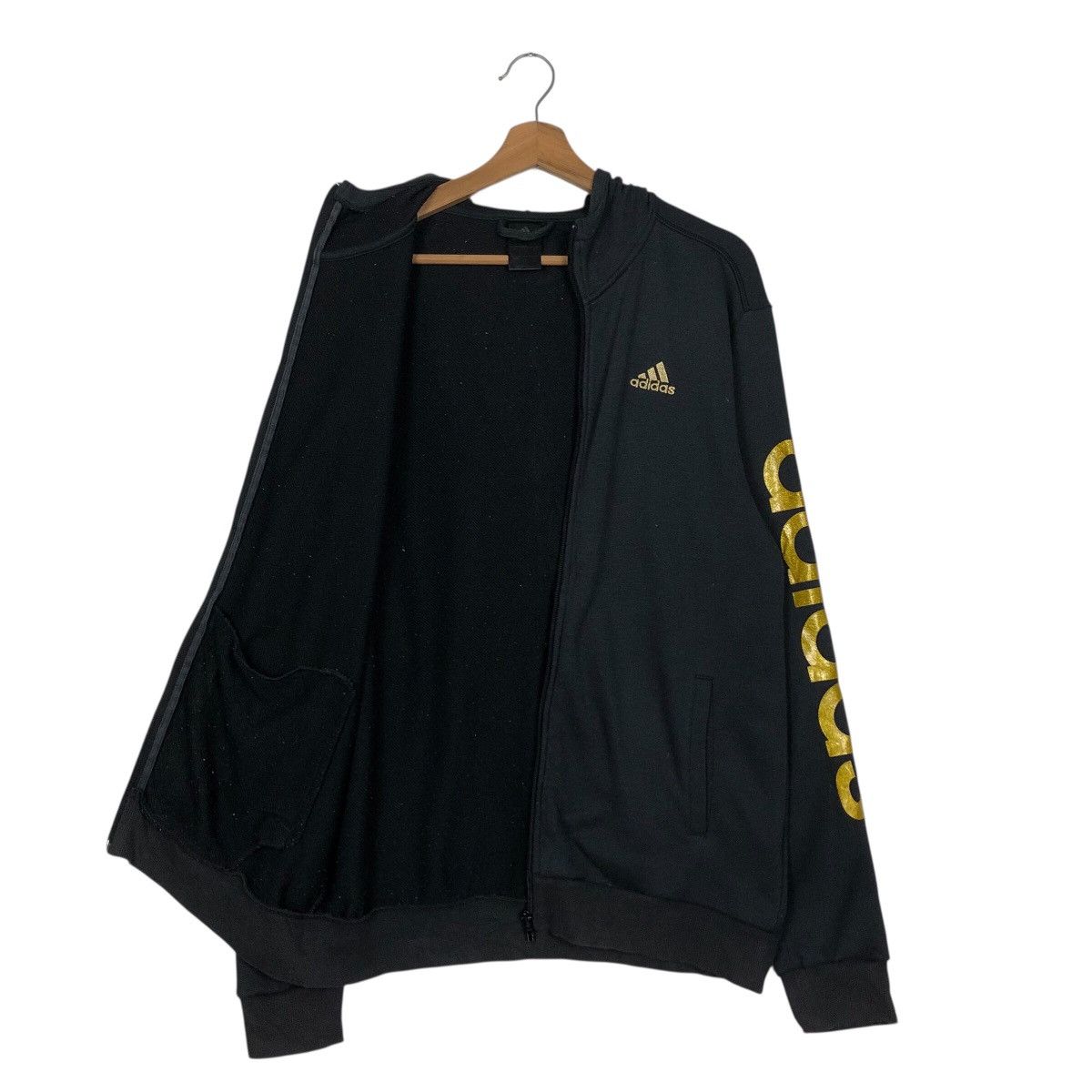 Adidas 📌Rich Black Vintage Zipper Jacket Adidas Size US L / EU 52-54 / 3 - 13 Thumbnail