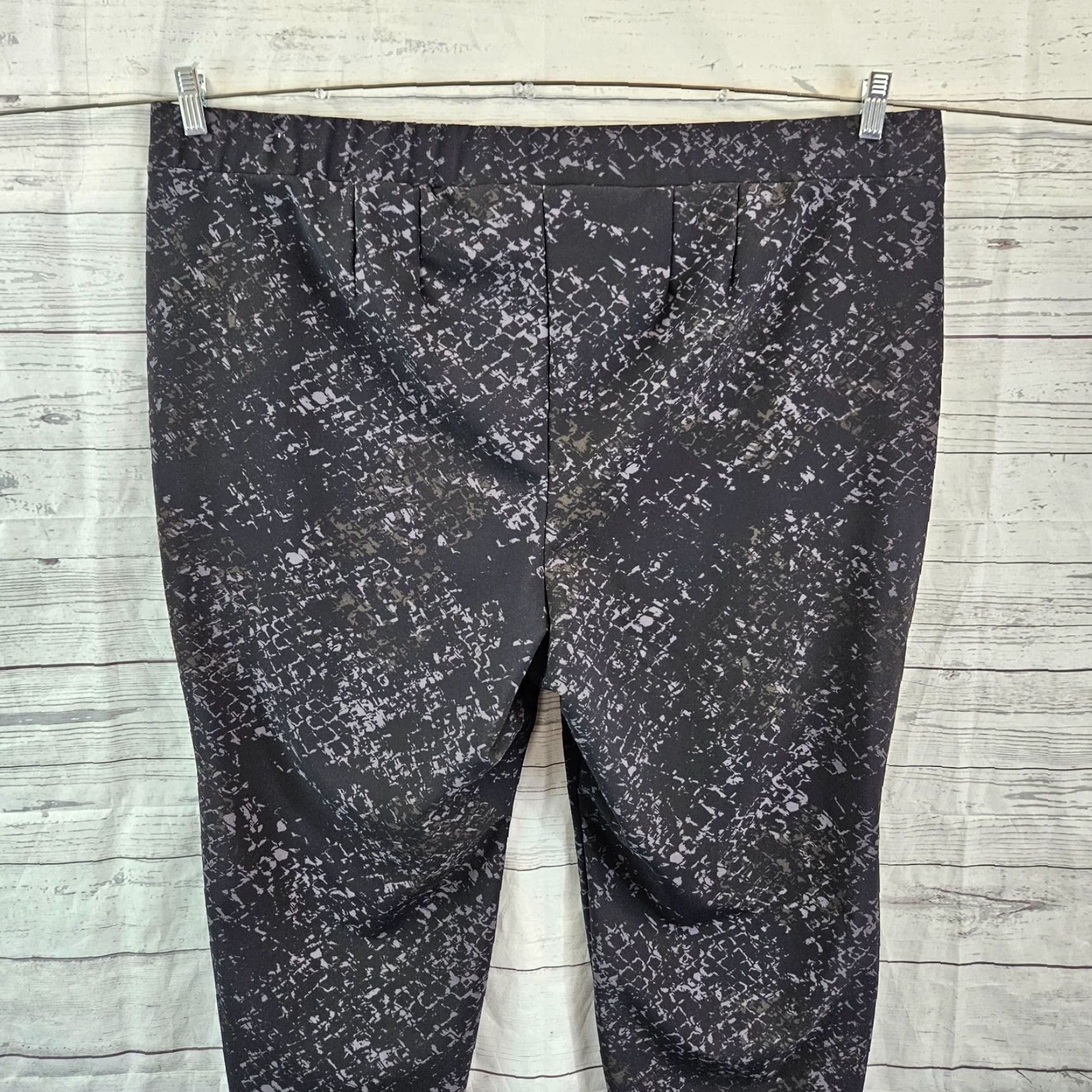 Vintage Lane Bryant Womens Pants Cropped Pull On Pocket Nylon Spandex Black Gray Size 28 Size 28" / US 6 / IT 42 - 4 Thumbnail