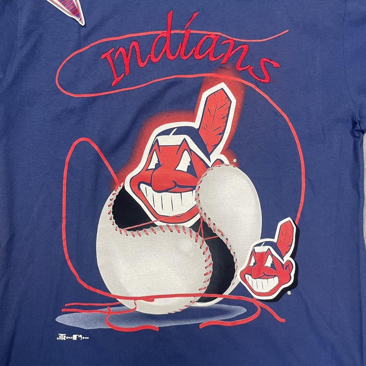 MLB × Vintage DSNWT Vintage 1995 Cleveland Indians Baseball T-Shirt Size US L / EU 52-54 / 3 - 3 Thumbnail