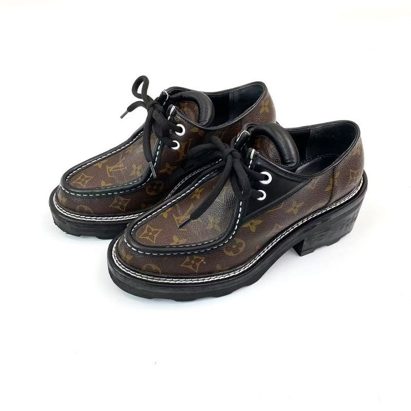 Louis Vuitton Louis Vuitton Beaubourg Monogram Canvas Platform Shoes 0079 Size US 8 / IT 38 - 1 Thumbnail