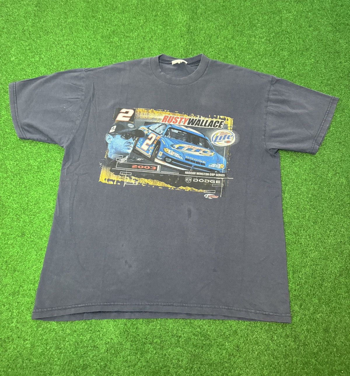 NASCAR Y2K Rusty Wallace Dodge Miller Lite Nascar T Shirt Size US L / EU 52-54 / 3 - 1 Thumbnail