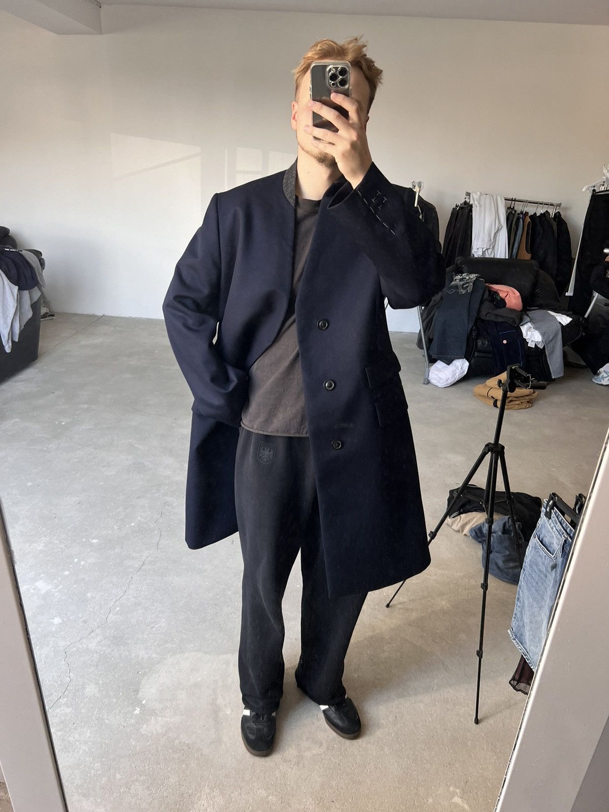 Maison Margiela NWT Maison Margiela Collarless Wool Cavalry Coat Size US L / EU 52-54 / 3 - 13 Thumbnail