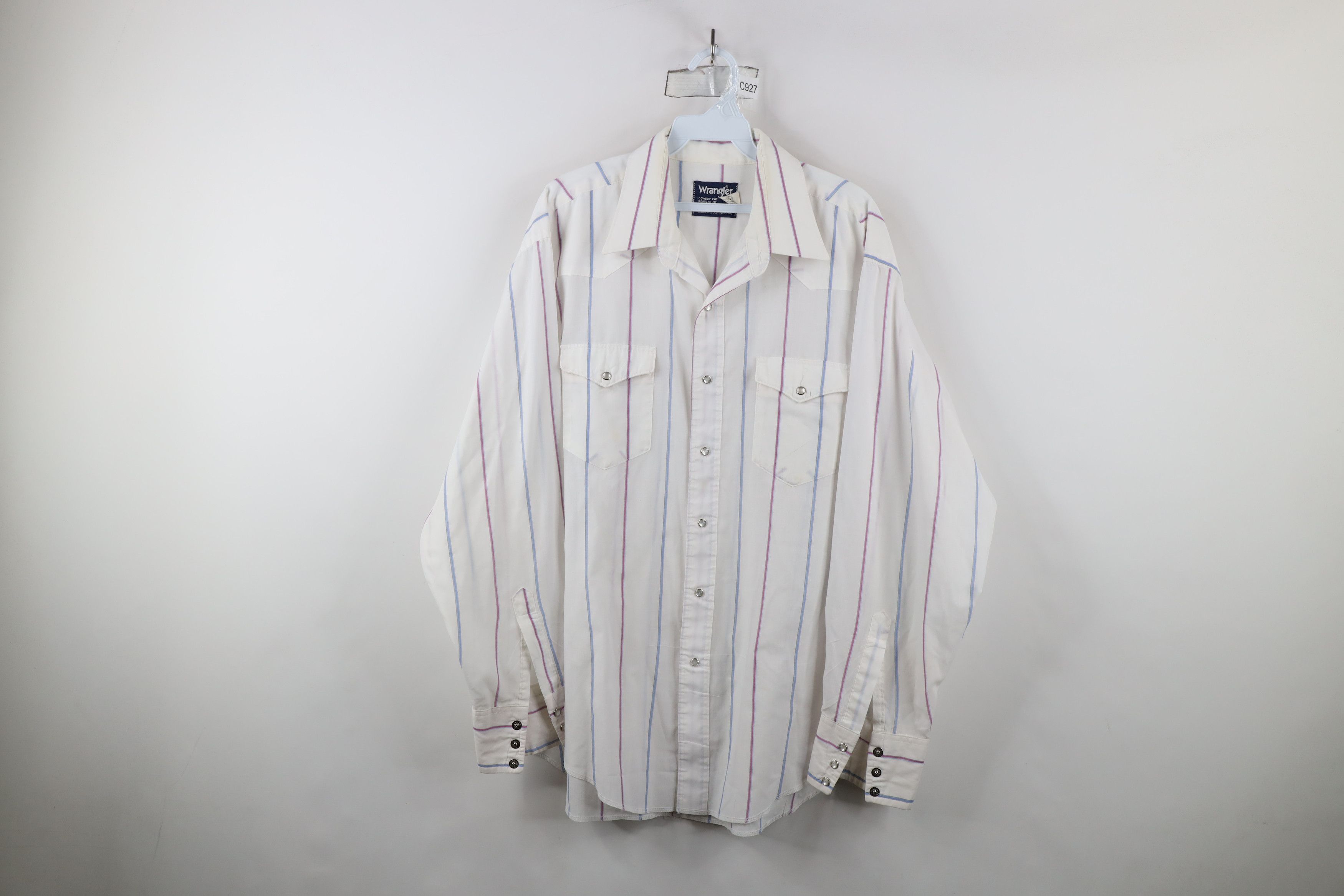 Vintage × Wrangler Vintage 90s Wrangler Cowboy Western Snap Button Shirt USA Size US L / EU 52-54 / 3 - 1 Thumbnail