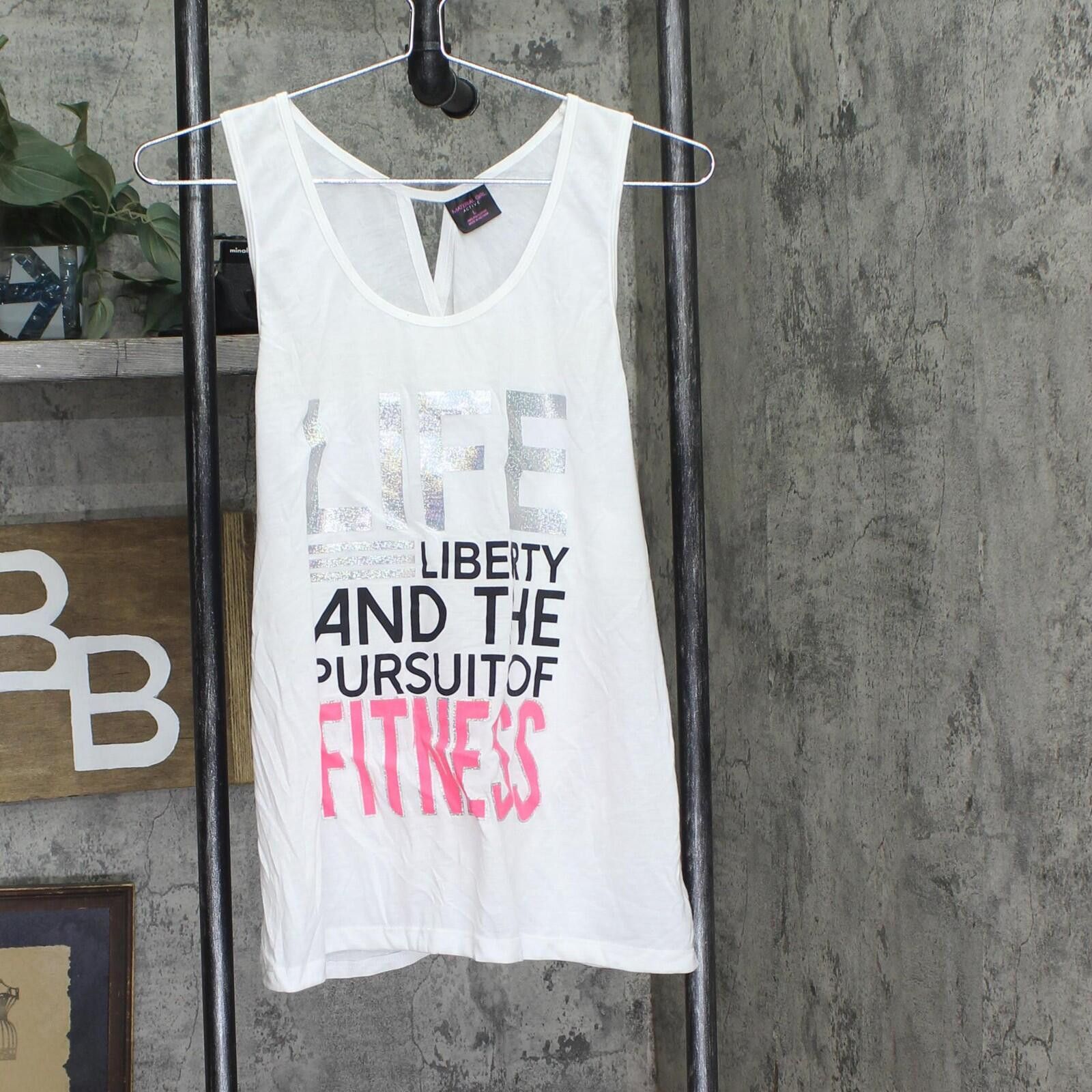 Other Material Girl Active Graphic Twist-back Tank Top White L Size L / US 10 / IT 46 - 1 Thumbnail