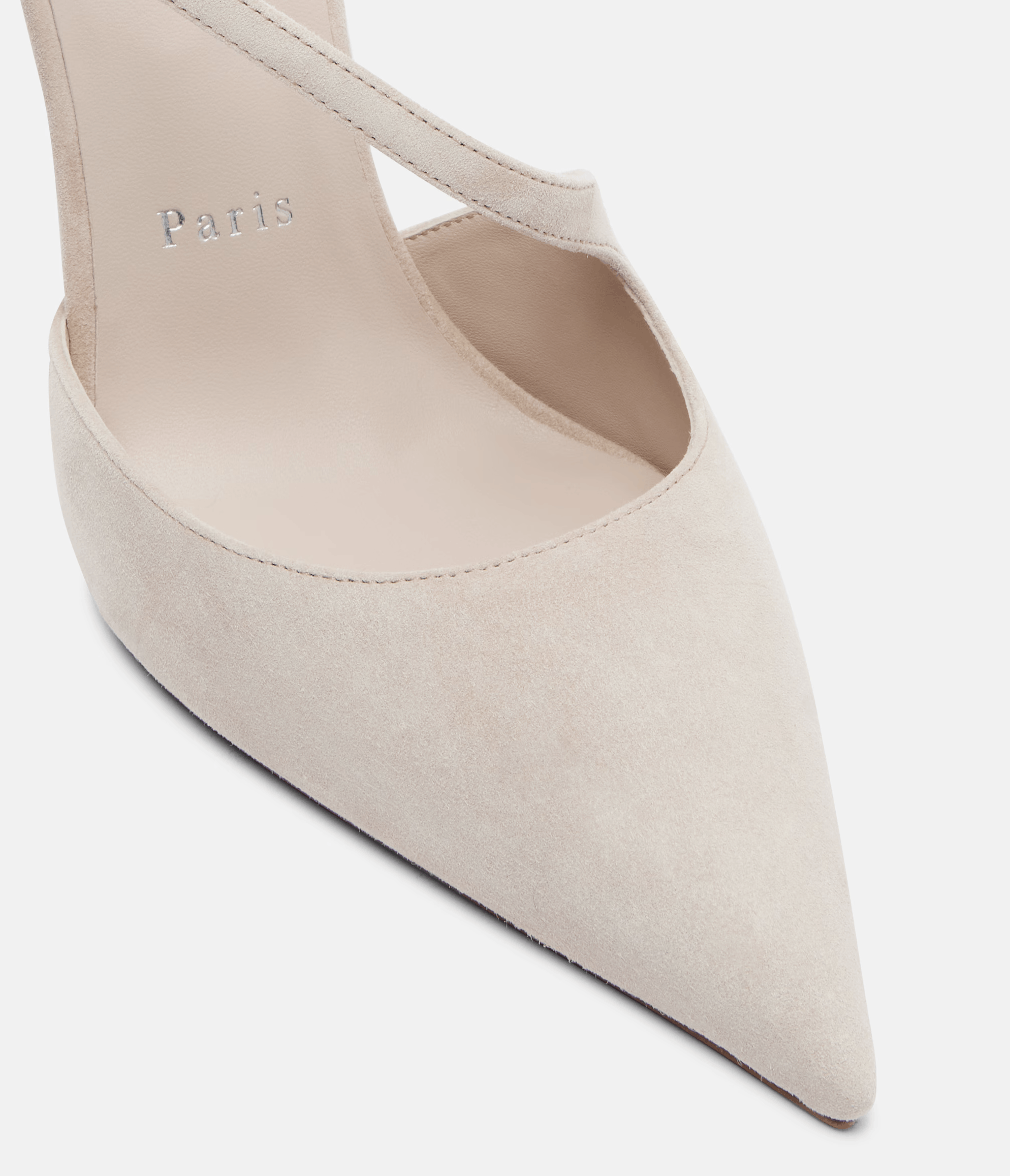 Christian Louboutin Miss Ziggyta 100 Pearl Beige Suede Strap Heel Pump 39.5 Size US 9.5 / IT 39.5 - 12 Thumbnail