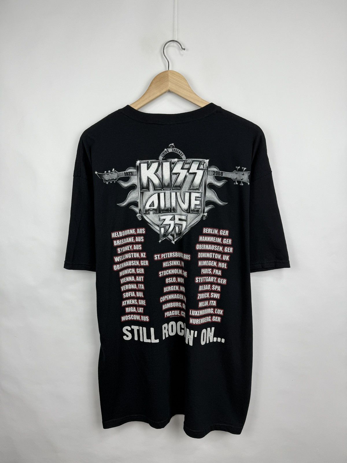 KISS 🇺🇸 Vintage Kiss Alive 35 World Tour 1973 2008 T-Shirt Retro Size US XL / EU 56 / 4 - 9 Thumbnail