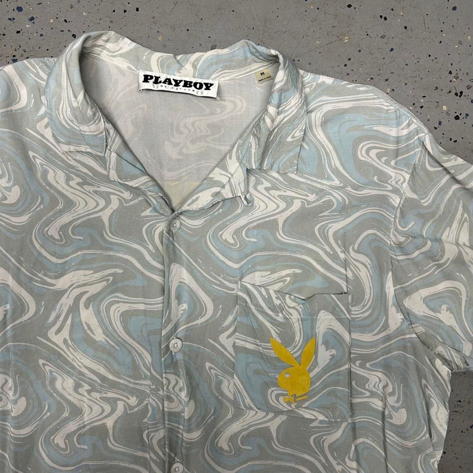 Playboy Blue and white Playboy loop collar button-up shirt Size US M / EU 48-50 / 2 - 2 Thumbnail