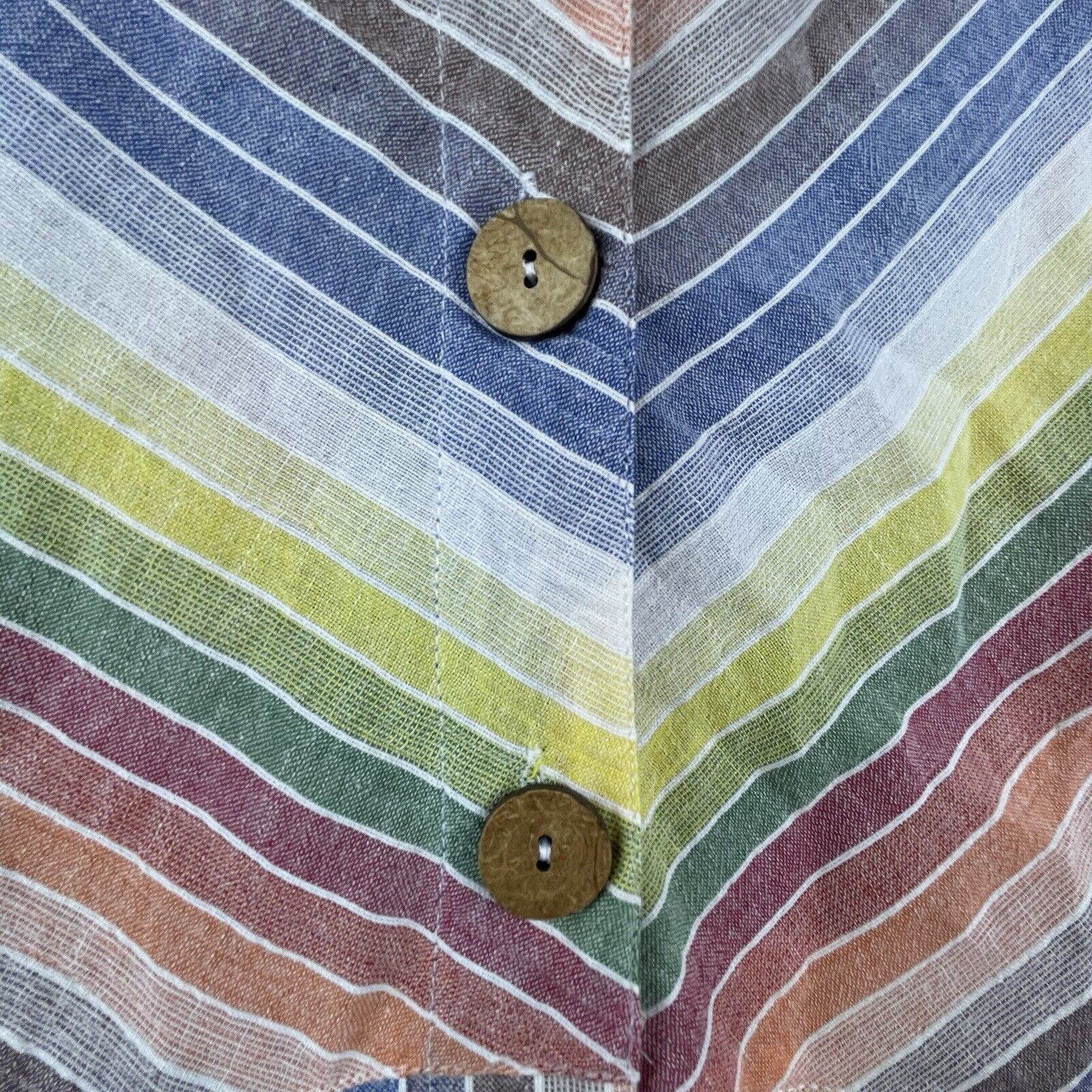 Serengeti Serengeti Dress 1X Rainbow Button Front Boho Summer Festival Size XL / US 12-14 / IT 48-50 - 3 Thumbnail