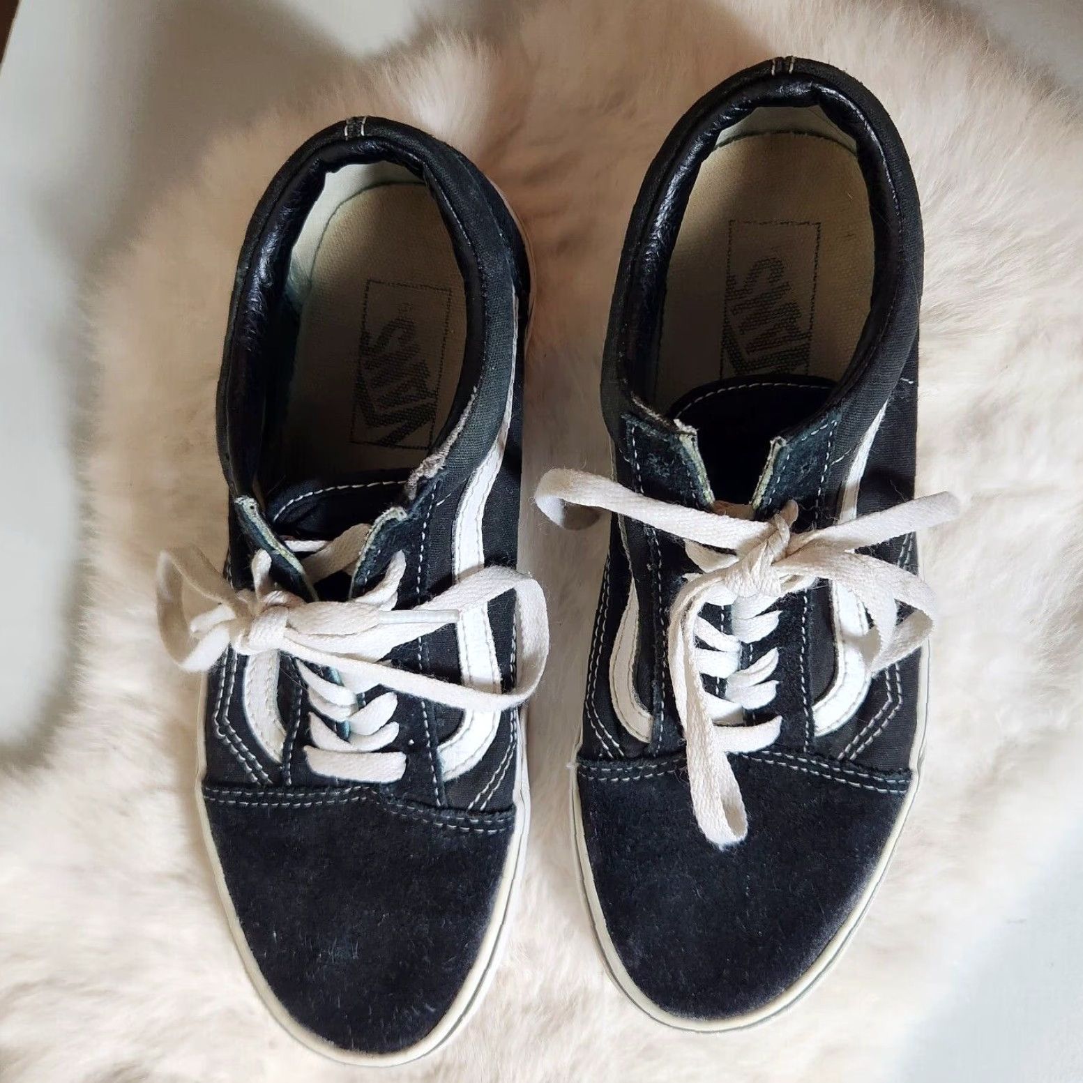 Vans VANS Old Skool Black Low Top Sneakers Womens 8 Mens 6.5 Unisex Adults Casual Skateboarding Suede/Canvas Size M / US 6-8 / IT 42-44 - 6 Thumbnail