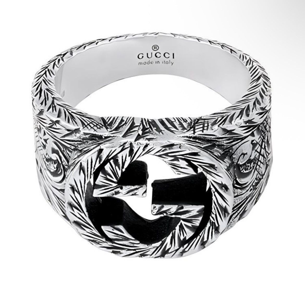 Gucci Gucci GG Logo Sterling Silver 925 Ring Unisex 445302 Size ONE SIZE - 2 Thumbnail