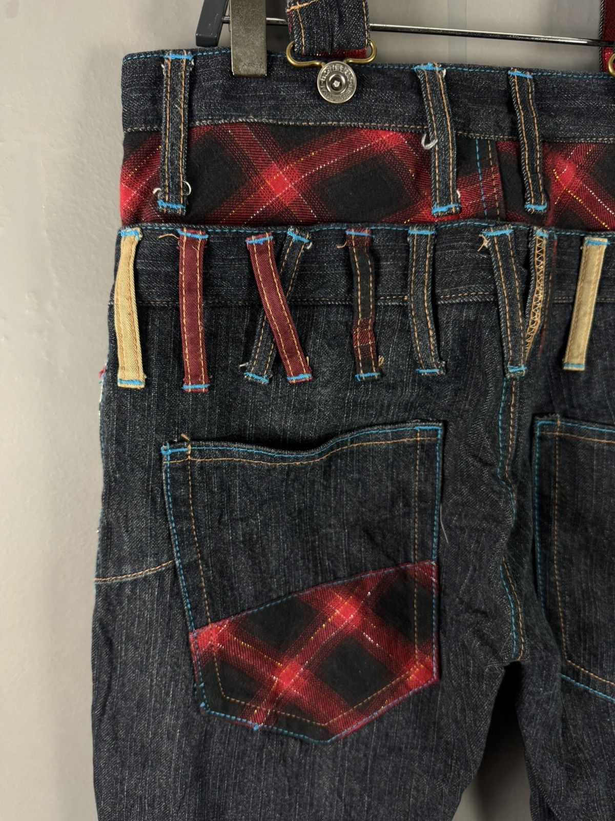 Japanese Brand JAPANESE DESIGN DOUBLE WAIST CURVED PUNK STYLE DENIM JEANS Size US 29 - 8 Thumbnail