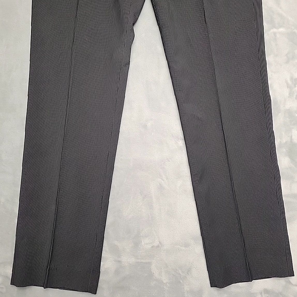 Vintage J. Ferrar Dress Pants Mens 32x32 Black Gray Stripe Flat Front Slim Fit Business Pants Size US 32 / EU 48 - 2 Thumbnail