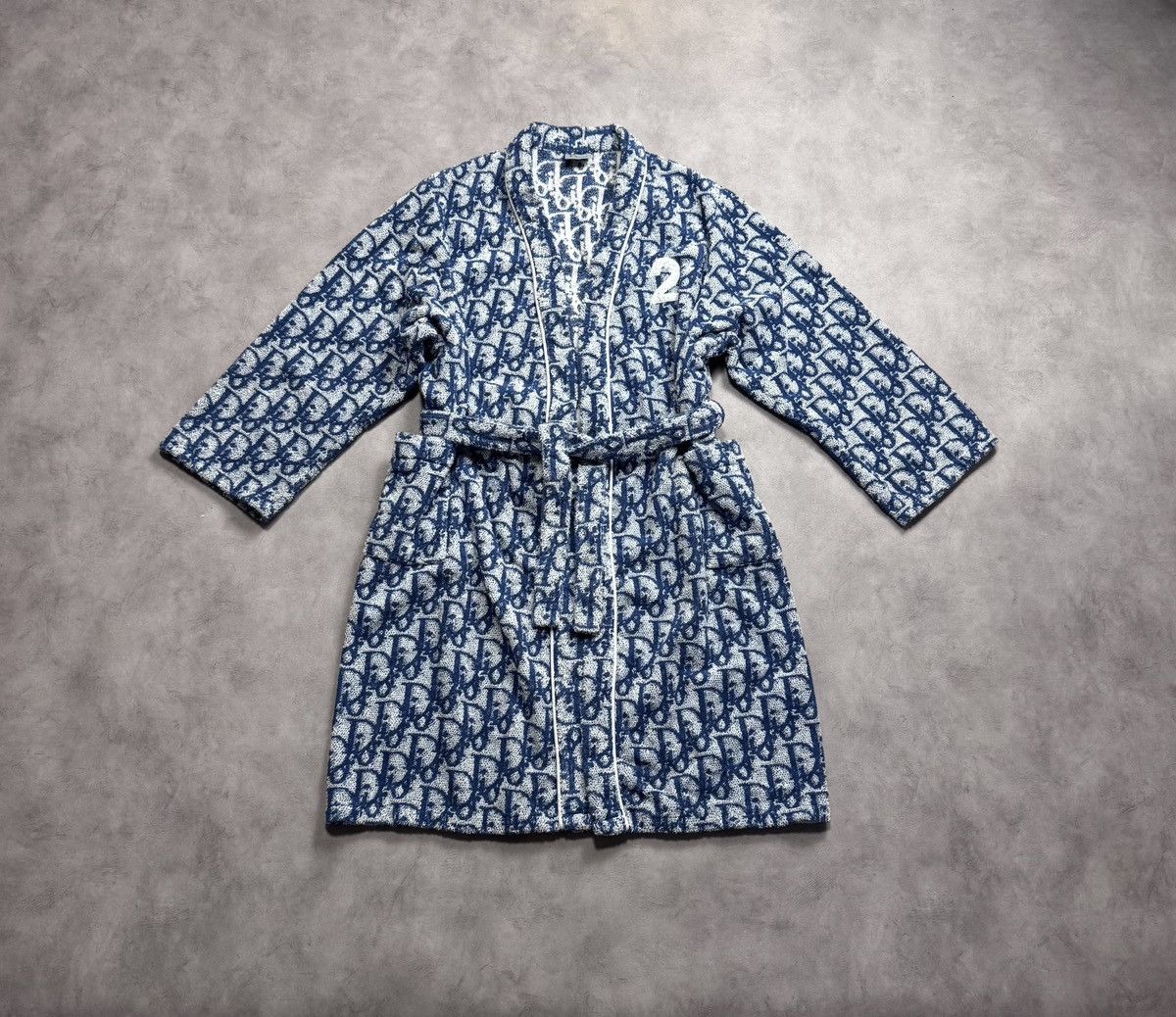 Christian Dior Monsieur Christian Dior Unisex No 2 Blue Monogram Bathrobe Towel Gown Size US M / EU 48-50 / 2 - 1 Thumbnail