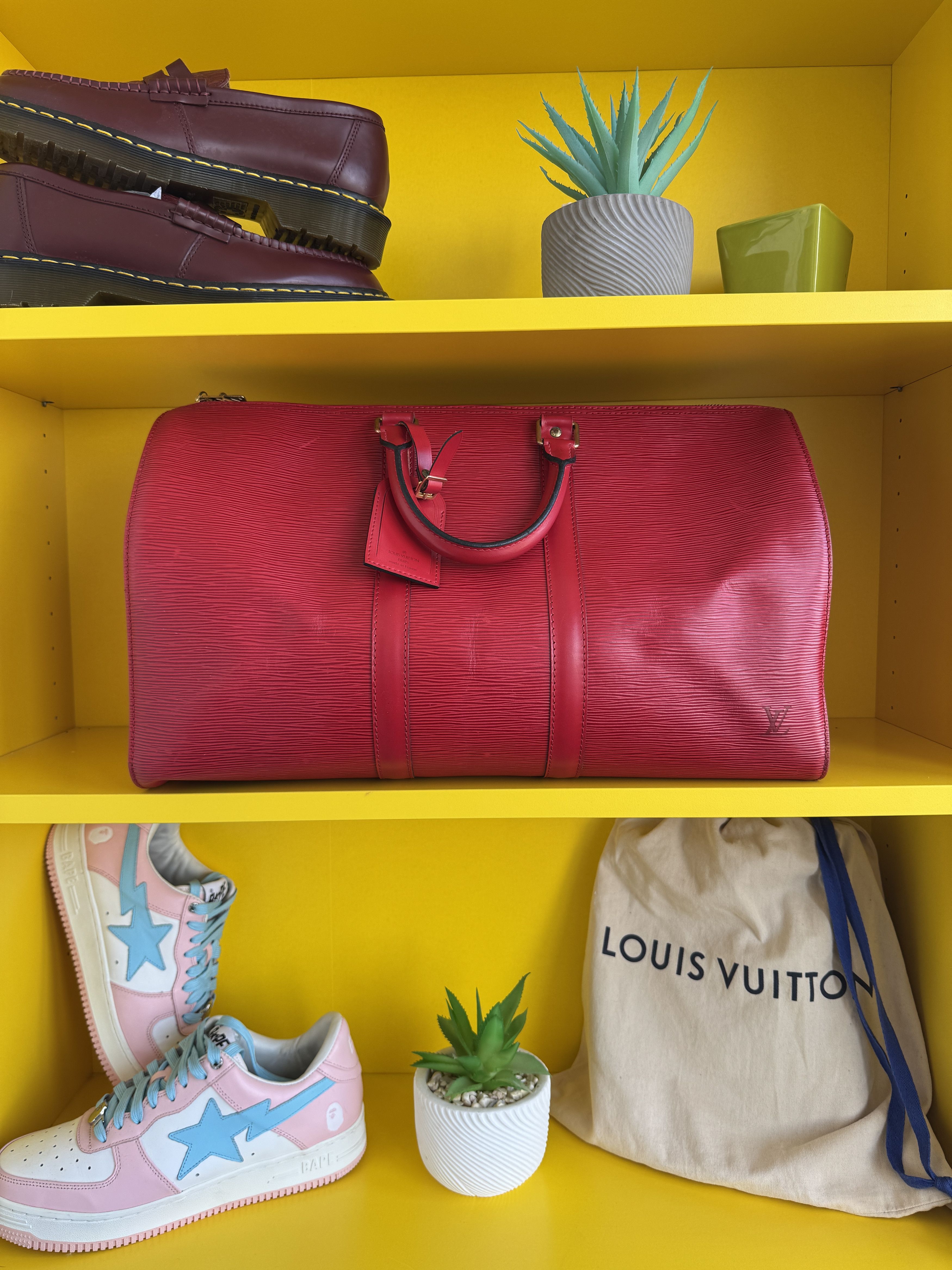 Louis Vuitton LOUIS VUITTON RED EPI LEATHER KEEPALL 45 Size 44 - 1 Thumbnail