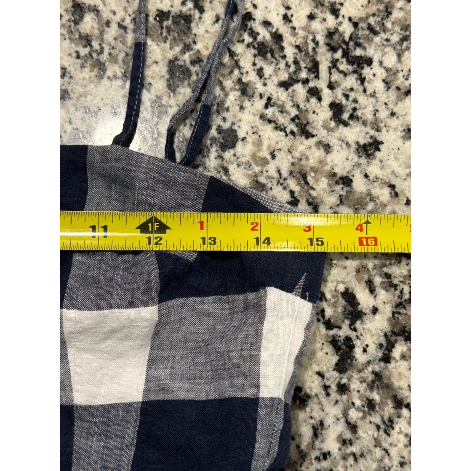 J.Crew VINTAGE J. CREW Gingham Women's Jumpsuit Size 2 Linen Navy/White One-Piece Size 26" / US 2 / IT 38 - 4 Thumbnail