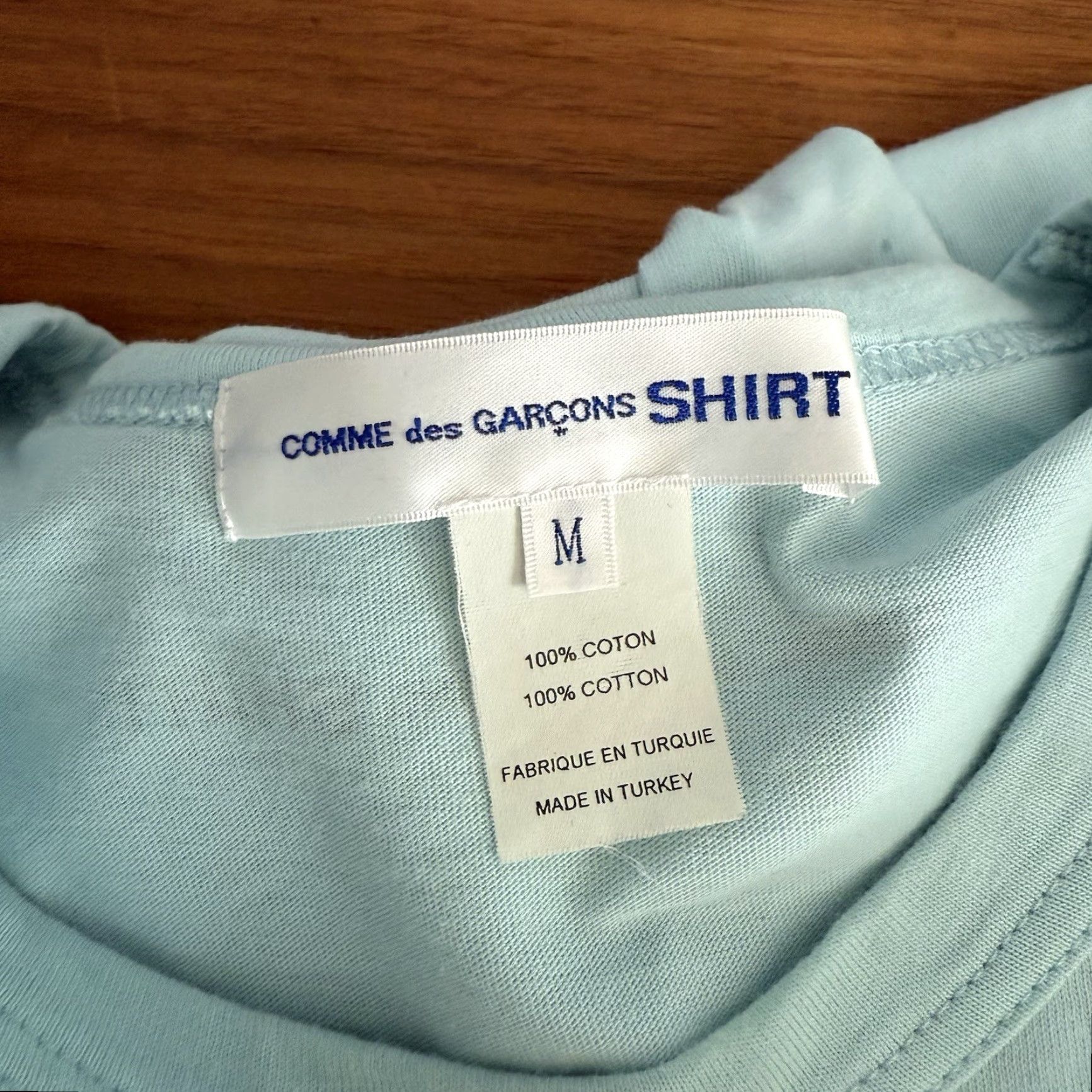 Comme des Garcons Girl Comme Des Garçons SHIRT Top Tee Light Blue Size M Mens Tee Shirt Cotton Short Sleeve Crew Neck Regular Fit Vintage: No Size US M / EU 48-50 / 2 - 7 Thumbnail