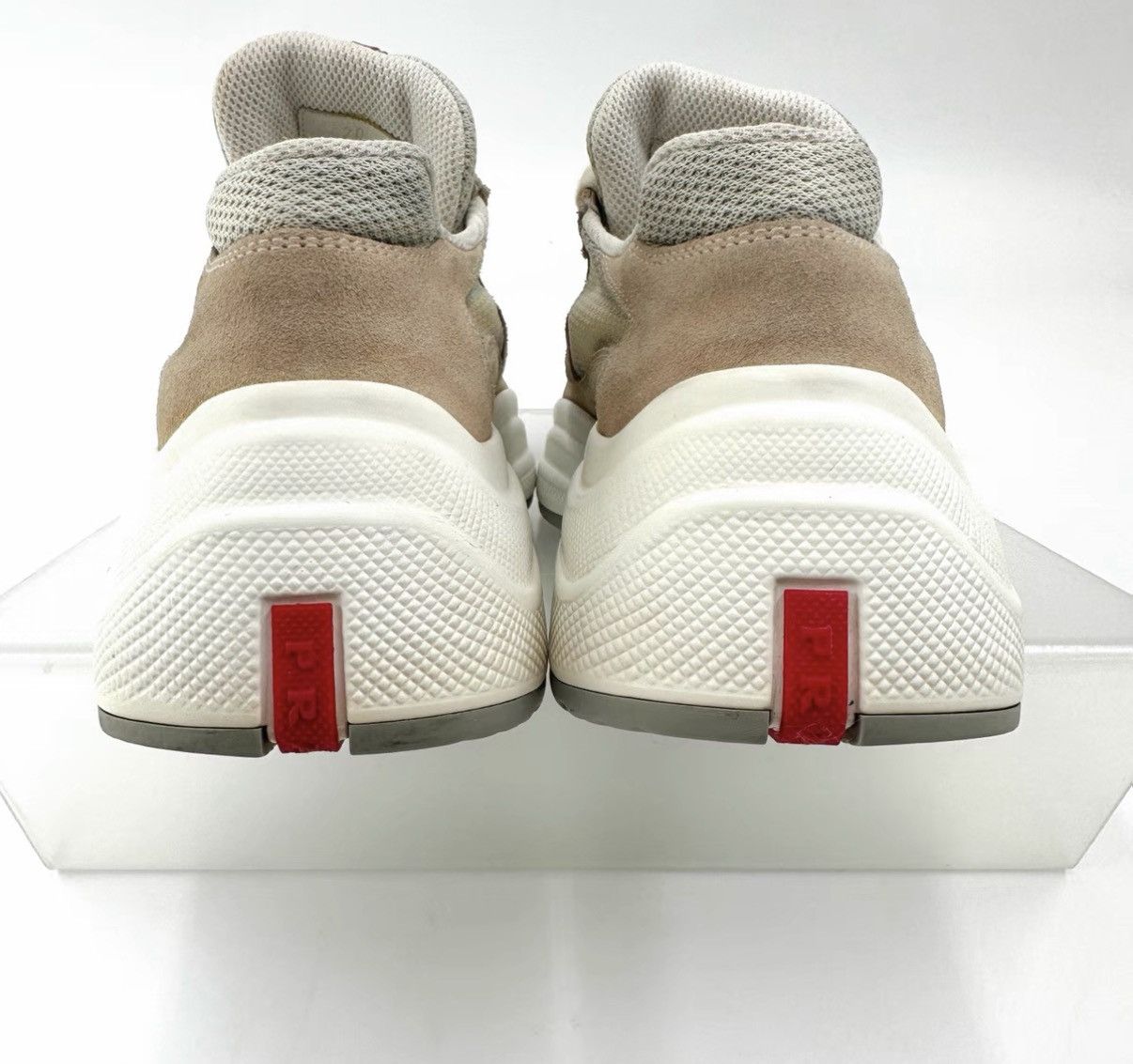 Prada Prada red and white logo suede mesh sneakers K12 Size US 6.5 / IT 36.5 - 5 Thumbnail