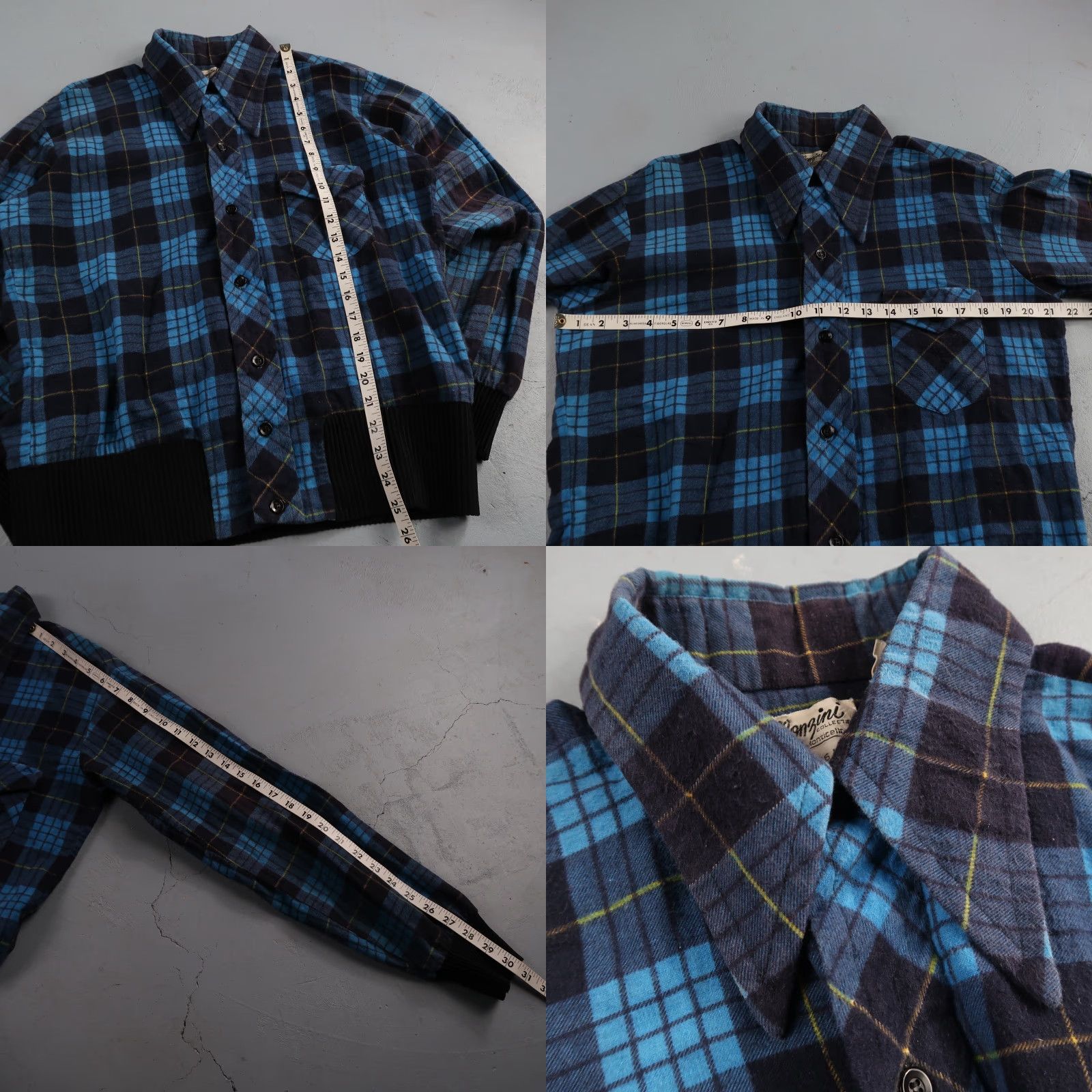 Vintage VTG 1970s Monzini by Monticello Blue Flannel Shirt L Rockabilly USA Men’s Button-Front Size US L / EU 52-54 / 3 - 8 Thumbnail