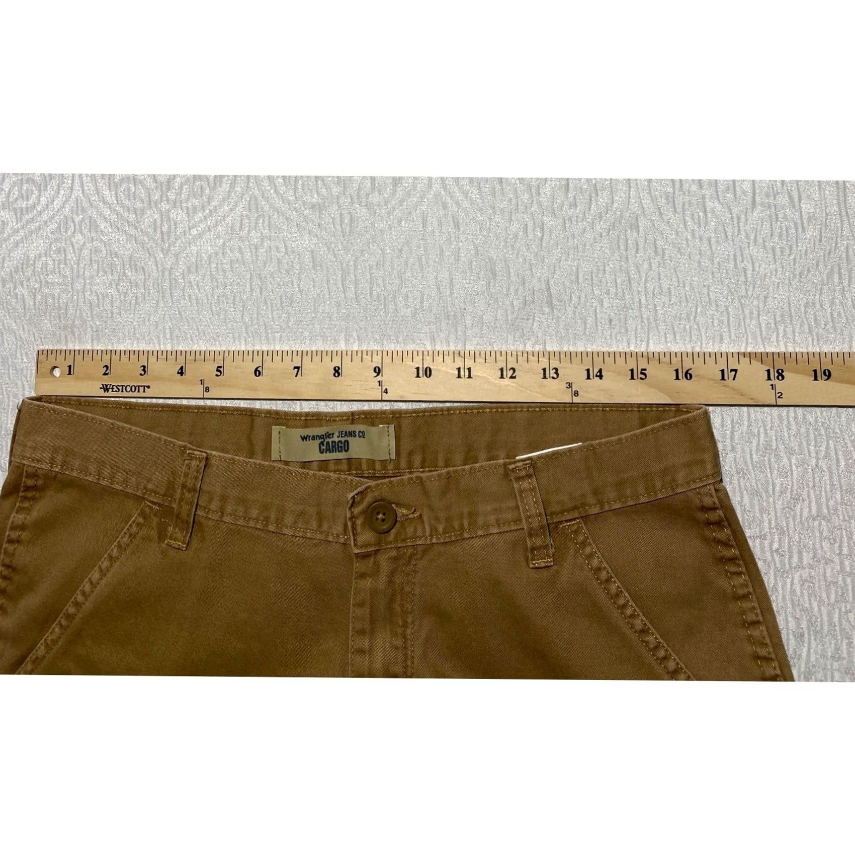 Wrangler Wrangler Cargo Shorts Mens Brown Cotton Twill 32 Regular 6-Pocket Utility Workwear Button Closure Tan Size US 32 / EU 48 - 4 Thumbnail
