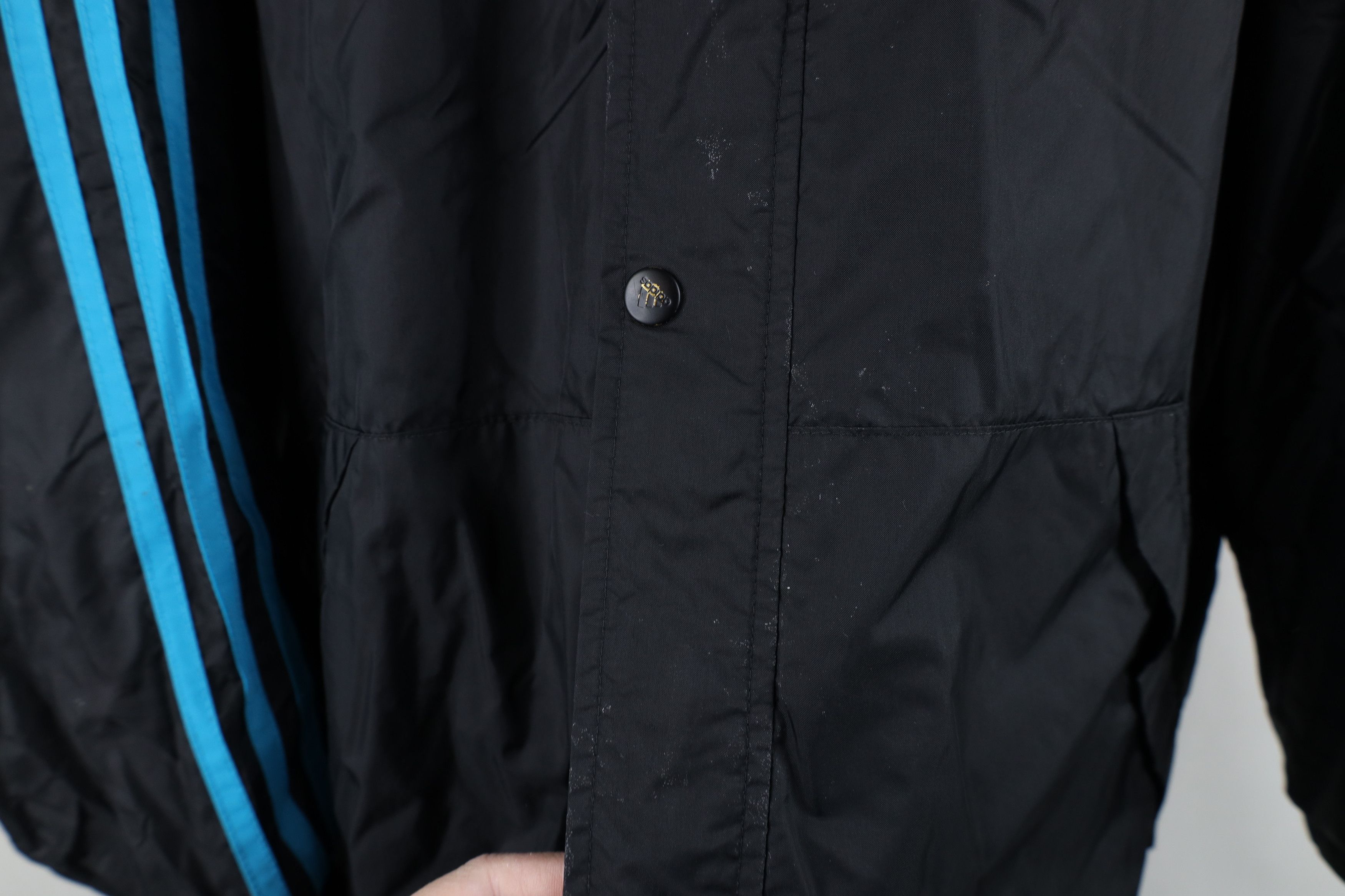 Adidas Vintage 90s Adidas Spell Out Lined Hooded Windbreaker Jacket Size US XL / EU 56 / 4 - 6 Thumbnail