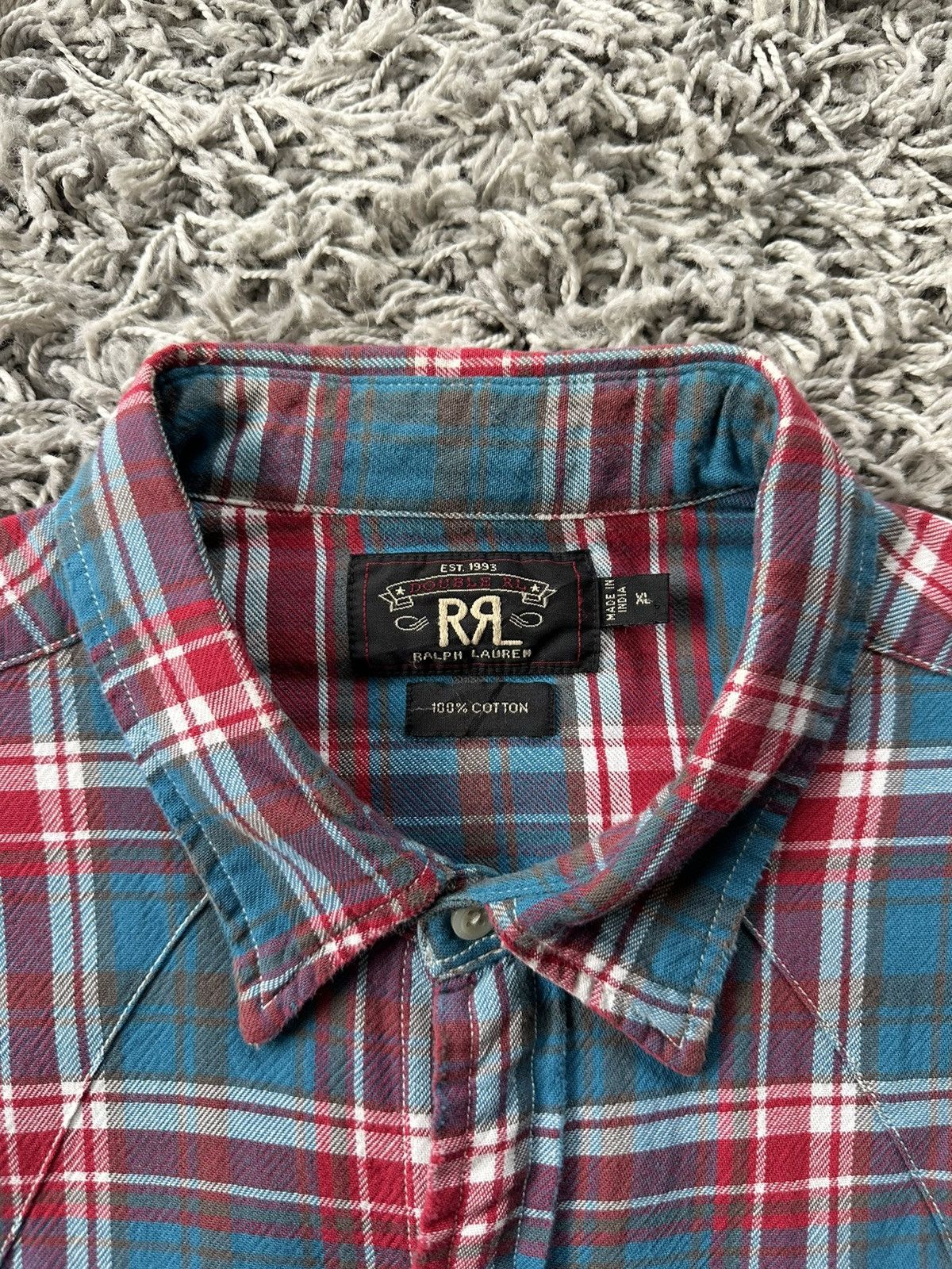RRL Ralph Lauren RRL Western Plaid Shirt Size US XL / EU 56 / 4 - 2 Thumbnail