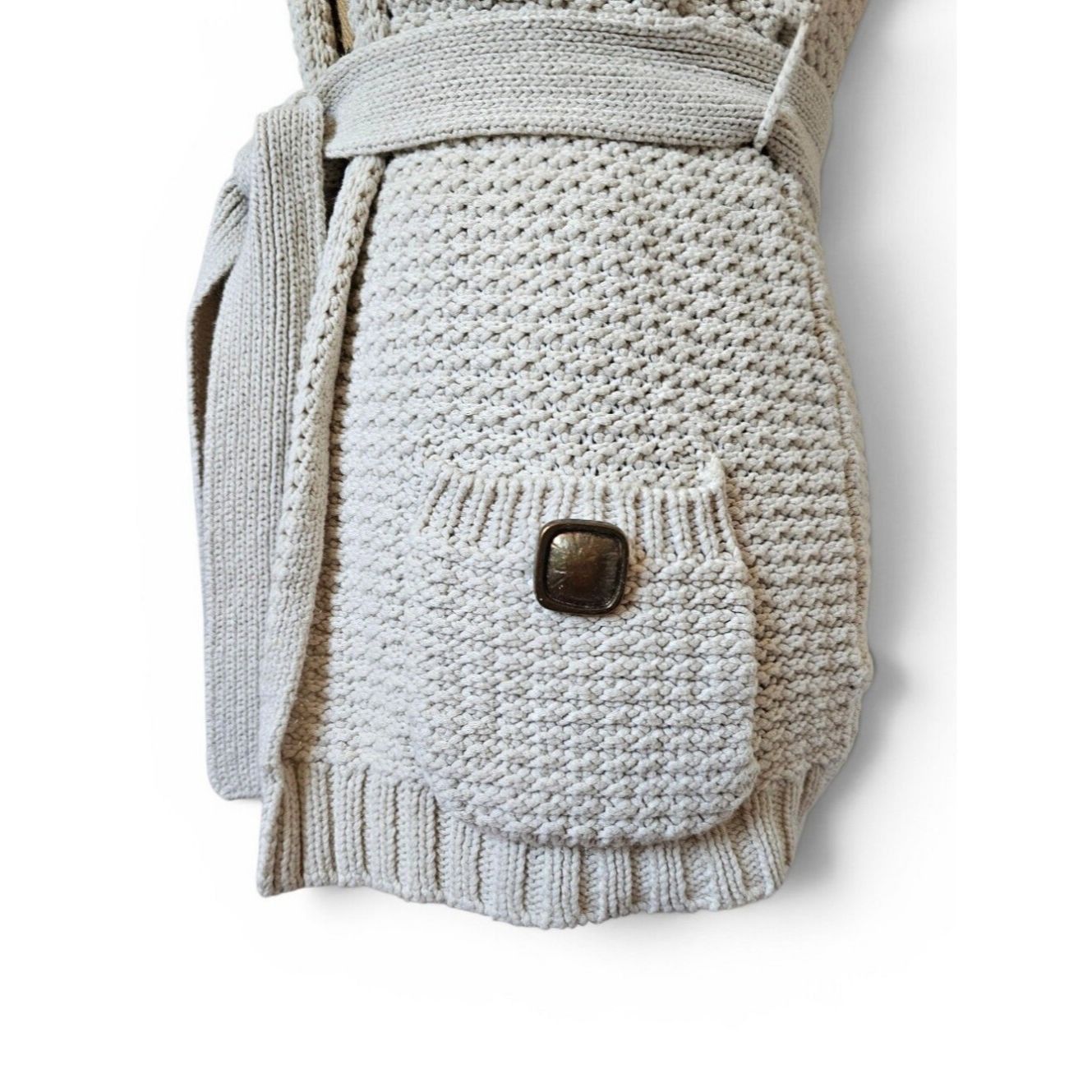 American Rag American Rag Cream Knit Short-Sleeve Belted Knit Cardigan F Size XS / US 0-2 / IT 36-38 - 4 Thumbnail