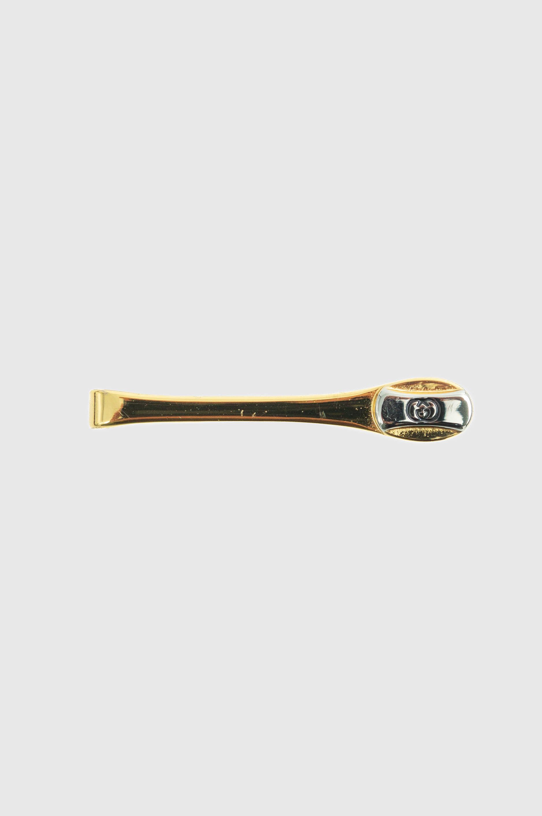 Gucci Vintage Gold And Silver Metal Knot GG Logo Tie Clip, Men's Product Image