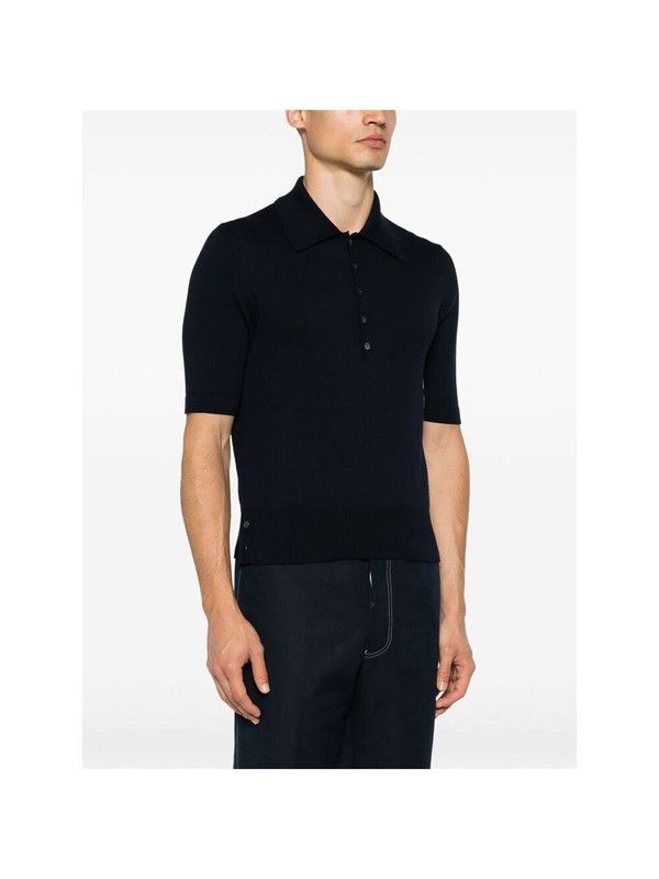 Thom Browne o1s22i1n1124 4-Bar knit Polo Shirt in Navy Blue Size US XL / EU 56 / 4 - 5 Thumbnail