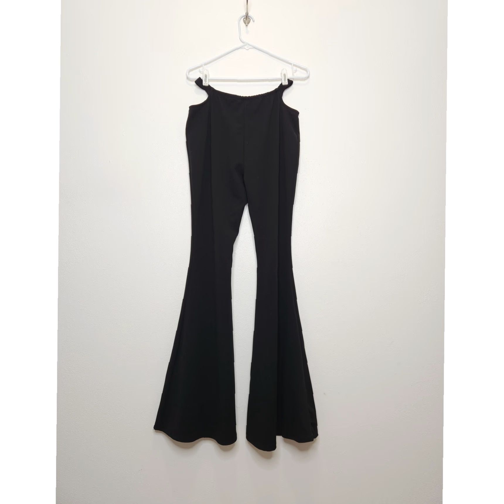 Vintage VINTAGE y2k Black Flare Elastic Pants Just Polly Punk Goth Emo Bottoms Rare Size 32" / US 10 / IT 46 - 3 Thumbnail