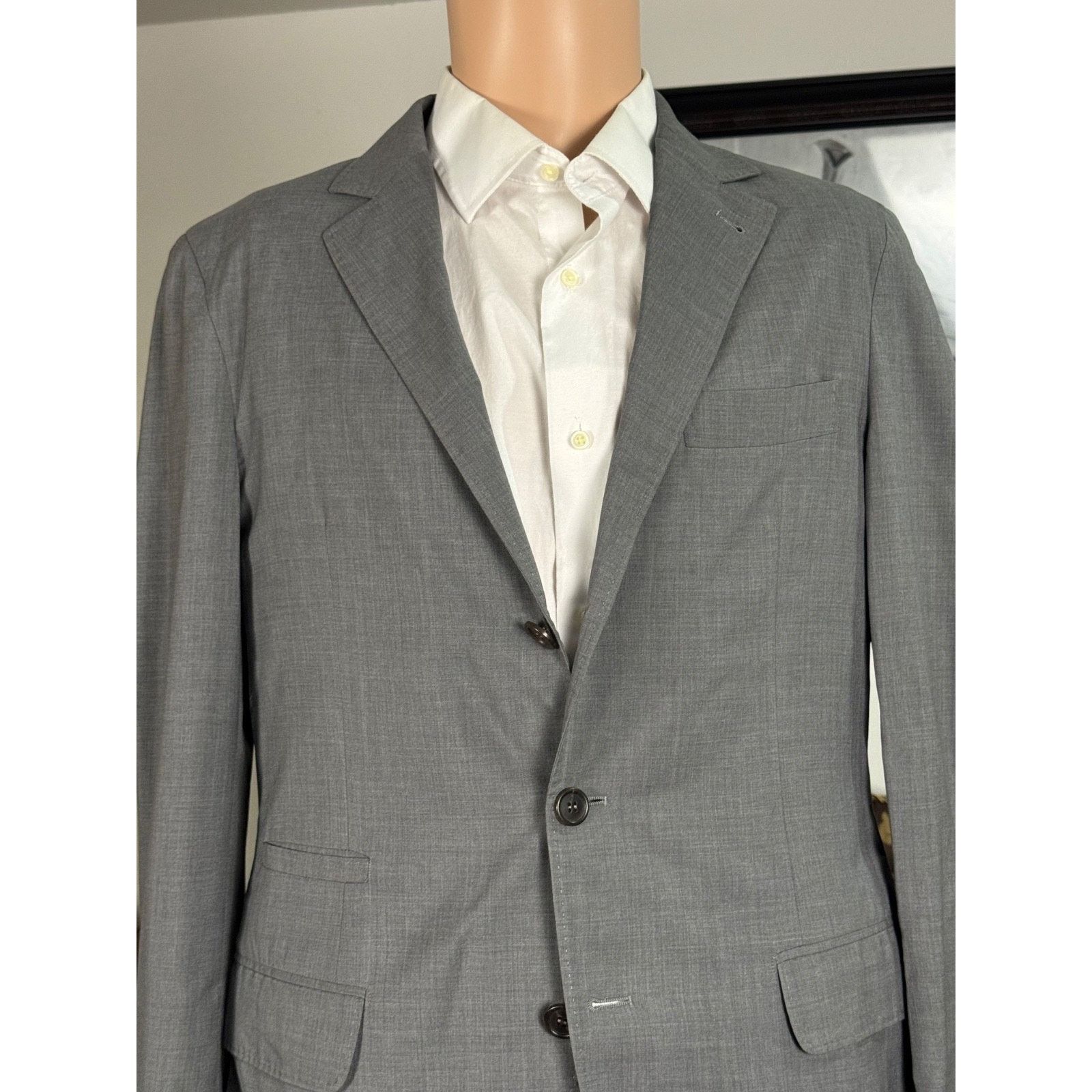 Brunello Cucinelli Brunello Cucinelli Gray Wool Silk Blazer Suit Jacket 46 36R Size 36R - 1 Thumbnail