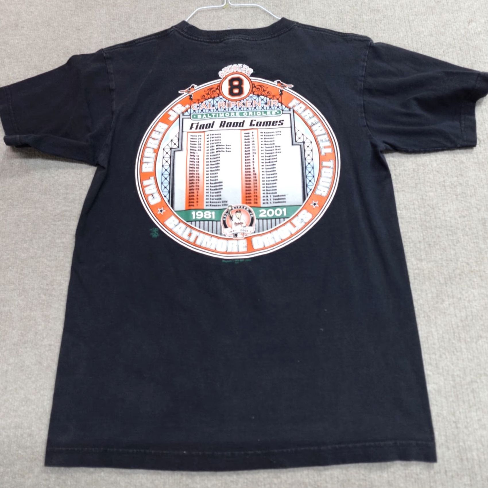 Vintage VINTAGE Baltimore Orioles Shirt M Black Crew Neck Short Sleeve Cal Ripken Farewell Tour 2001 Mens Regular Size US M / EU 48-50 / 2 - 4 Thumbnail