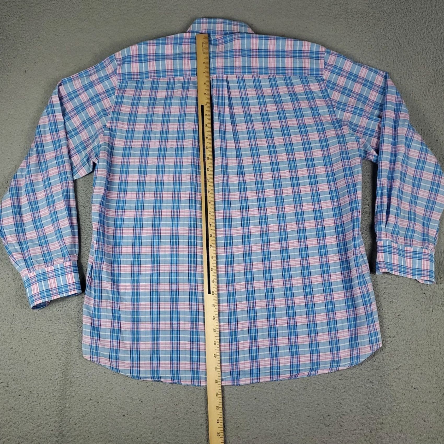 Peter Millar Peter Millar Shirt Mens Large Pink Blue Plaid Button Up Long Sleeve Size US L / EU 52-54 / 3 - 3 Thumbnail