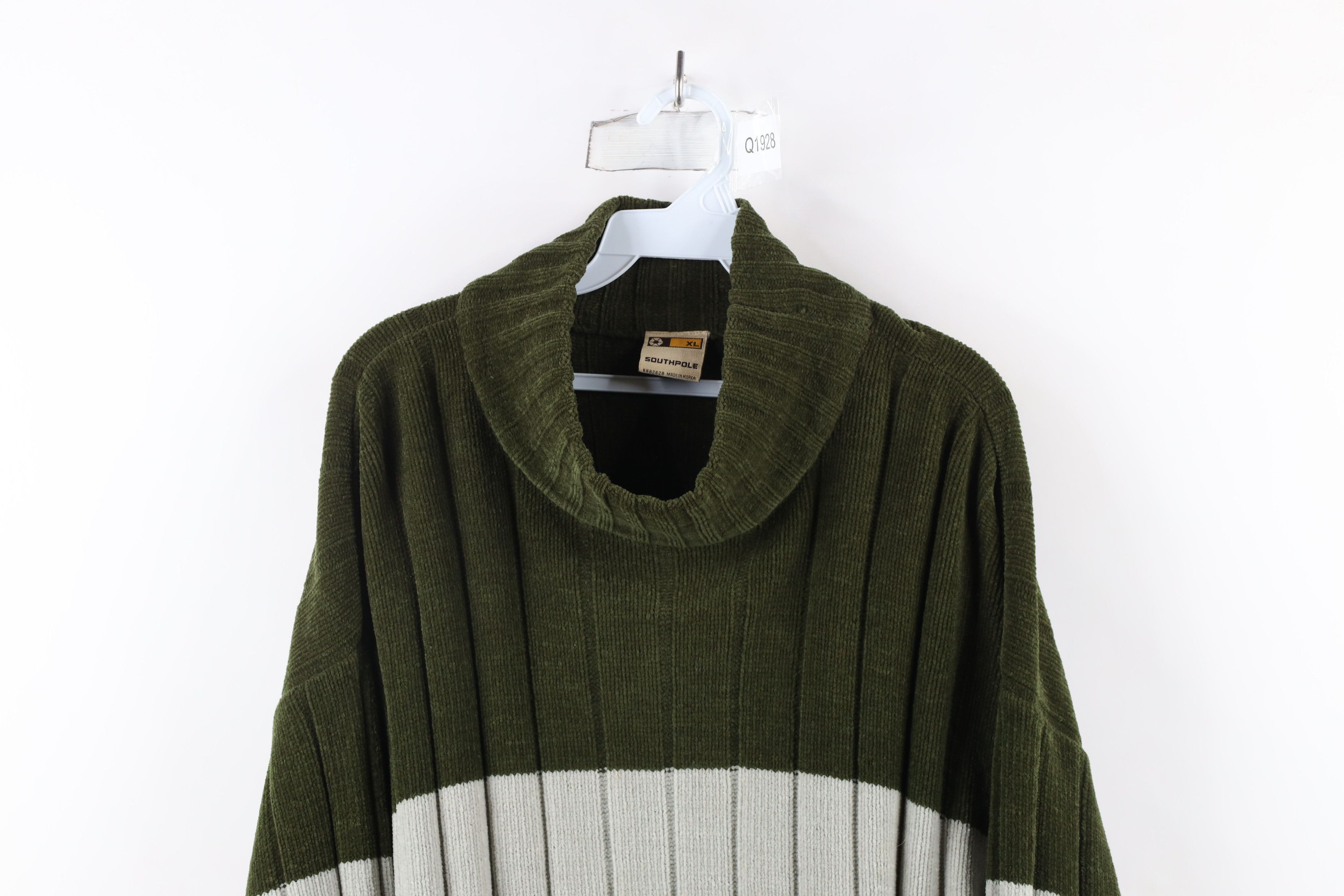 Southpole × Vintage Vintage 90s Southpole Block Ribbed Knit Baggy Fleece Sweater Size US XL / EU 56 / 4 - 2 Thumbnail
