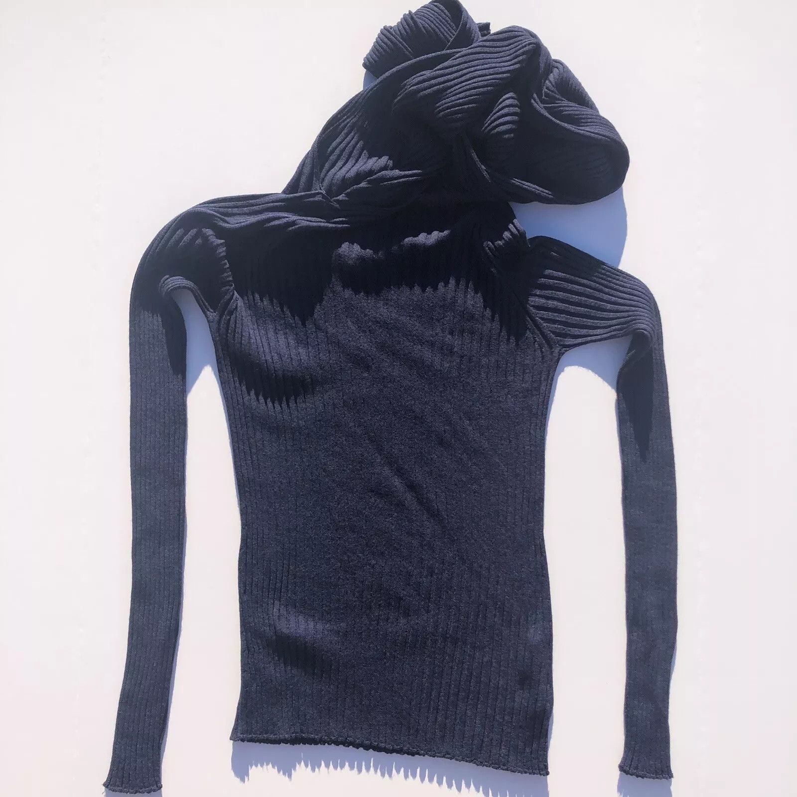 The Row The Row Inga Scarf-Neck Wool Silk Sweater Navy Size M $1200 Size M / US 6-8 / IT 42-44 - 3 Thumbnail