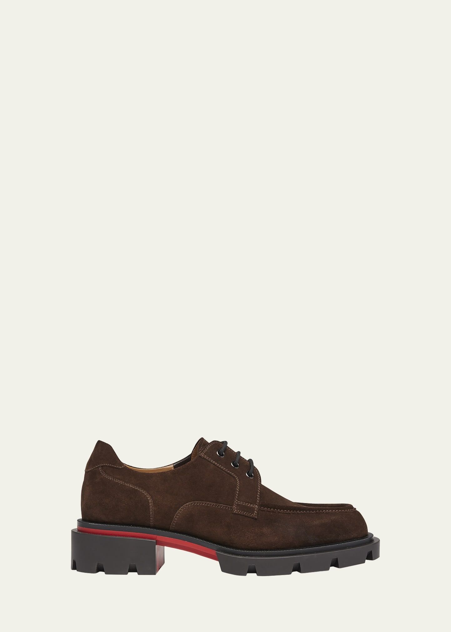 Christian Louboutin o1s1wg111024 Suede Derby Shoes in Brown Size US 9 / EU 42 - 1 Thumbnail