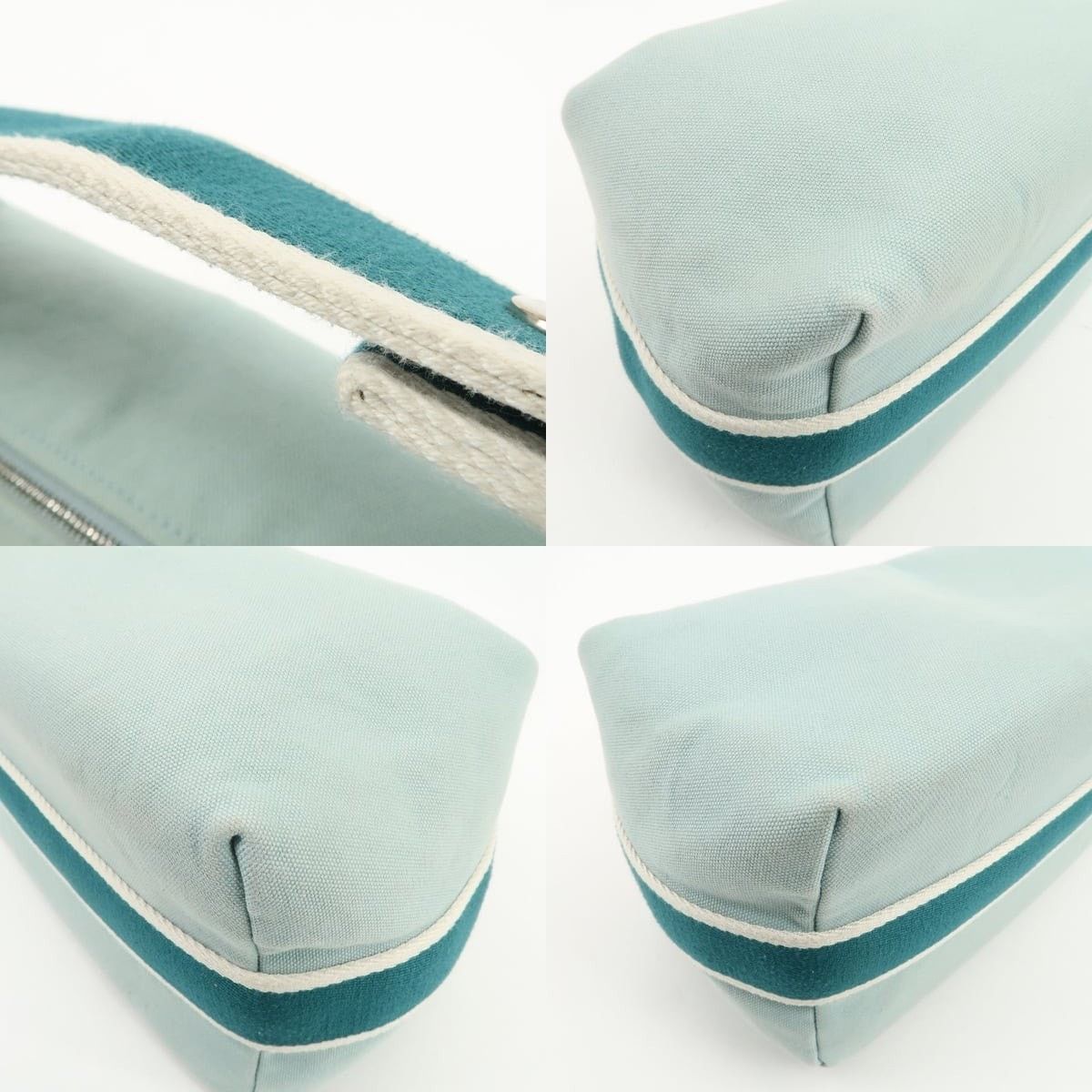 Hermes Hermes Bride A Brac GM Canvas Cosmetic Pouch Light Blue Size ONE SIZE - 4 Thumbnail