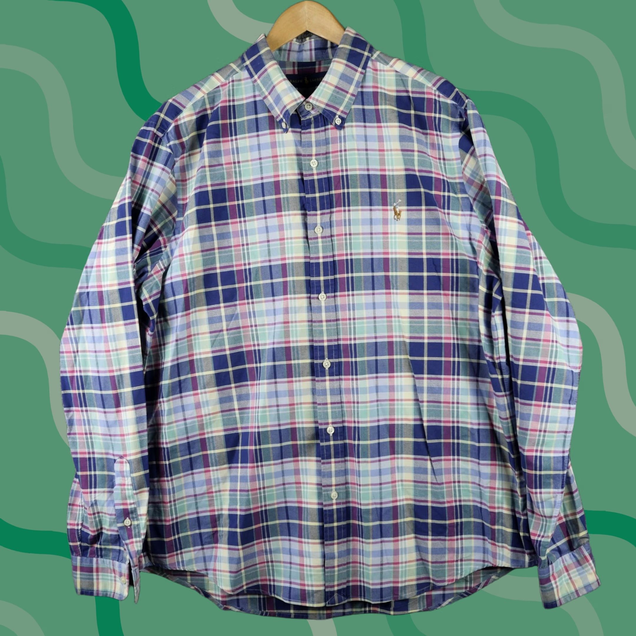 Ralph Lauren Ralph Lauren Shirt Mens XL Blue Multicolor Plaid Button Down Long Sleeve Pony Size US XL / EU 56 / 4 - 1 Thumbnail