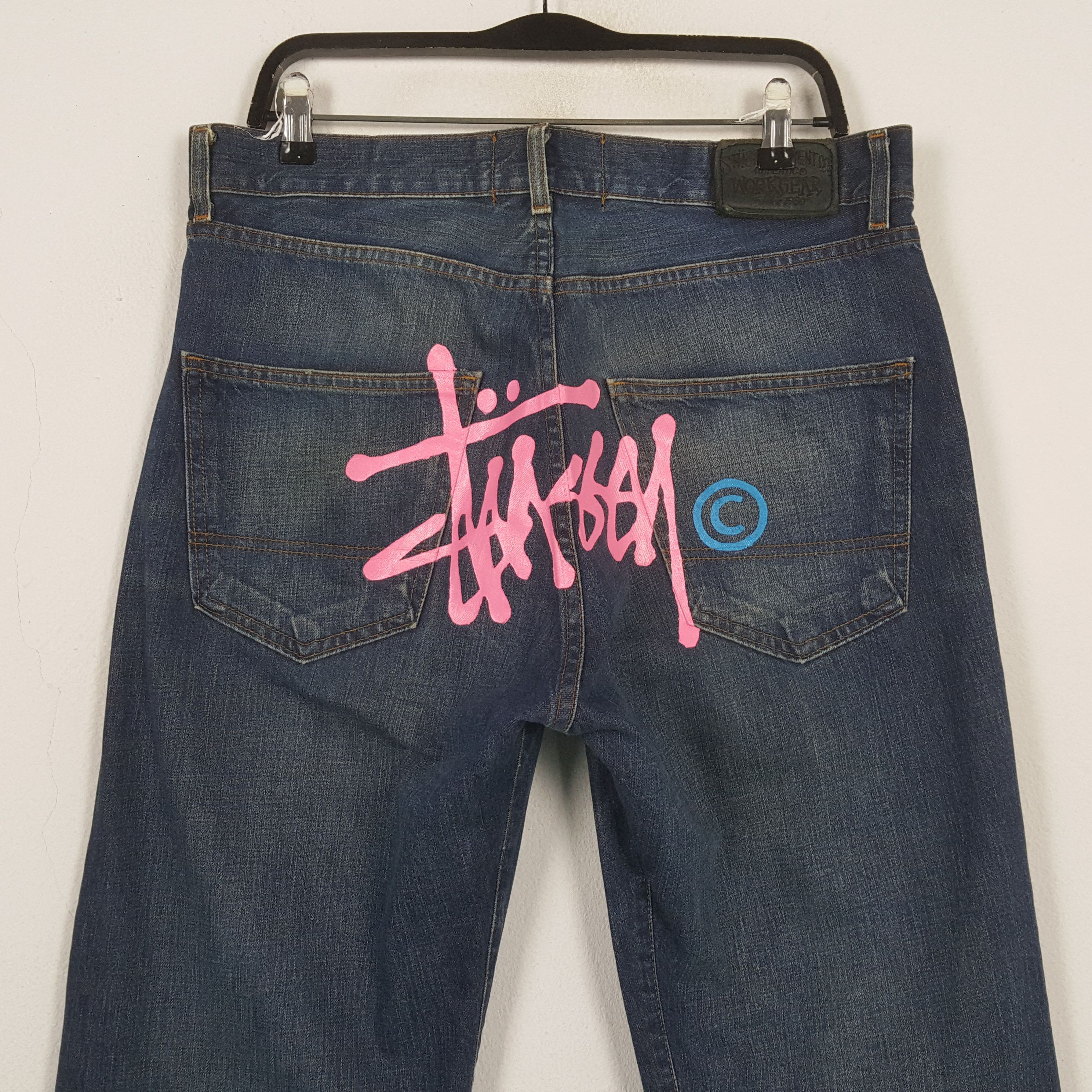 Stussy STUSSY Streetwear Skateboard Custom Art Jeans C297N3 Size US 33 - 2 Thumbnail