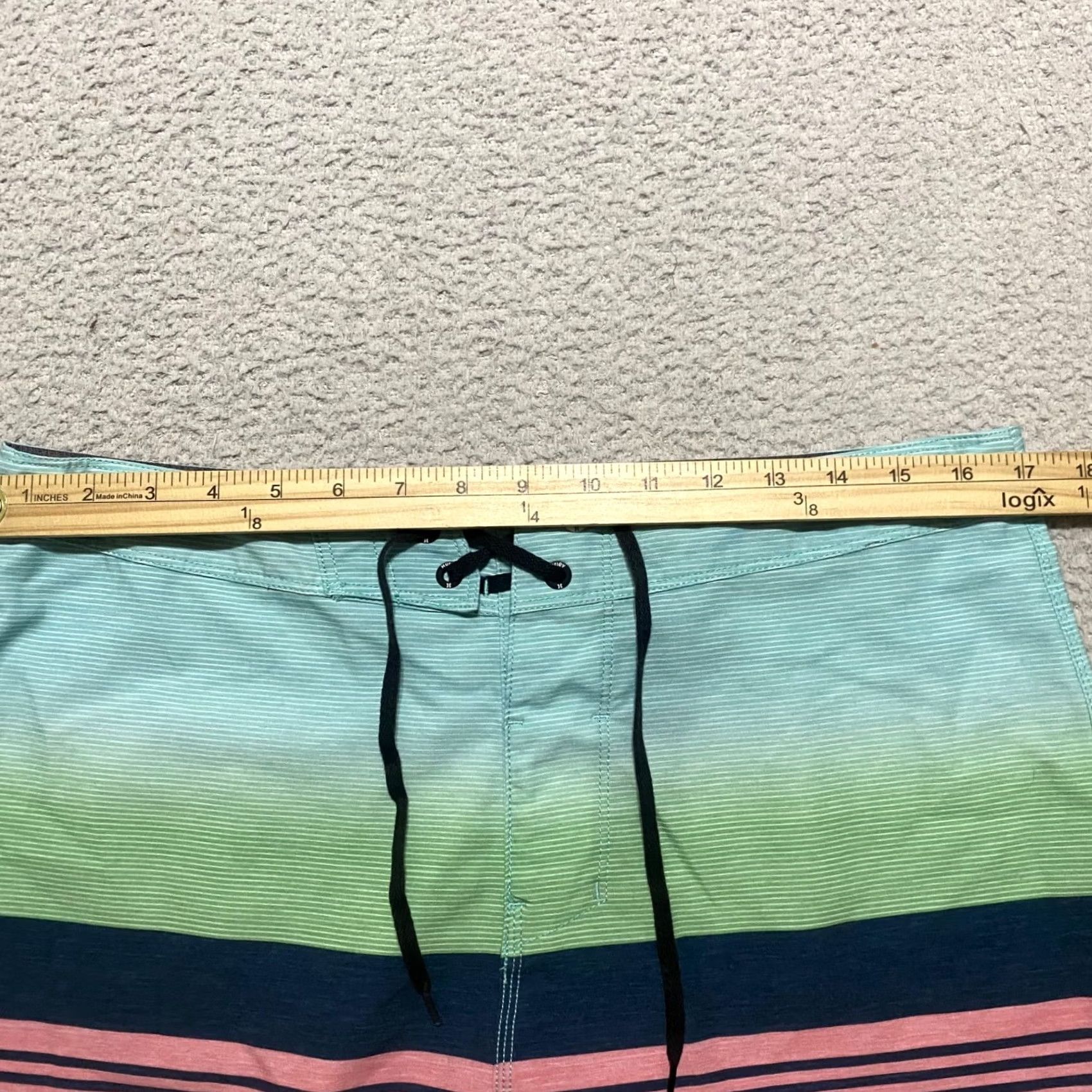 Hurley Hurley Mens Bermuda Shorts 32 Multicolor Striped Beach Casual Inseam 8" Pockets Hawaiian Outdoor Beach Theme Summer Spring Mens Size US 32 / EU 48 - 7 Thumbnail