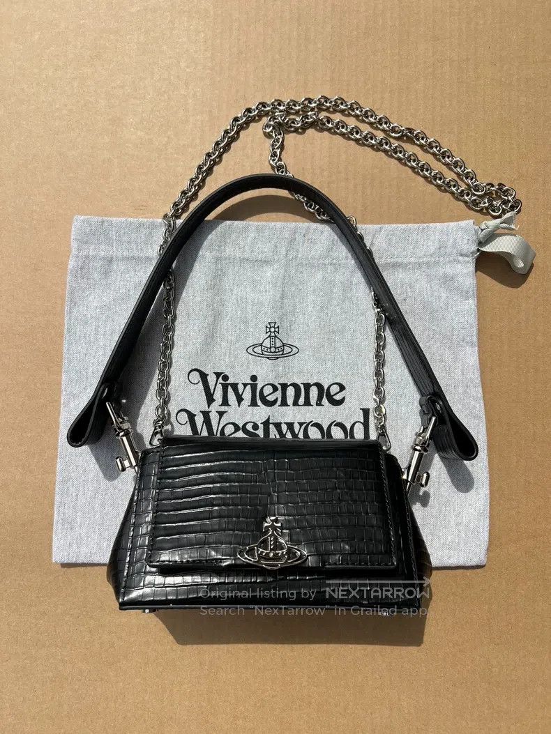 Other Vivienne Westwood size os Black Lizard-Print Underarm Bag/C Size ONE SIZE - 1 Thumbnail