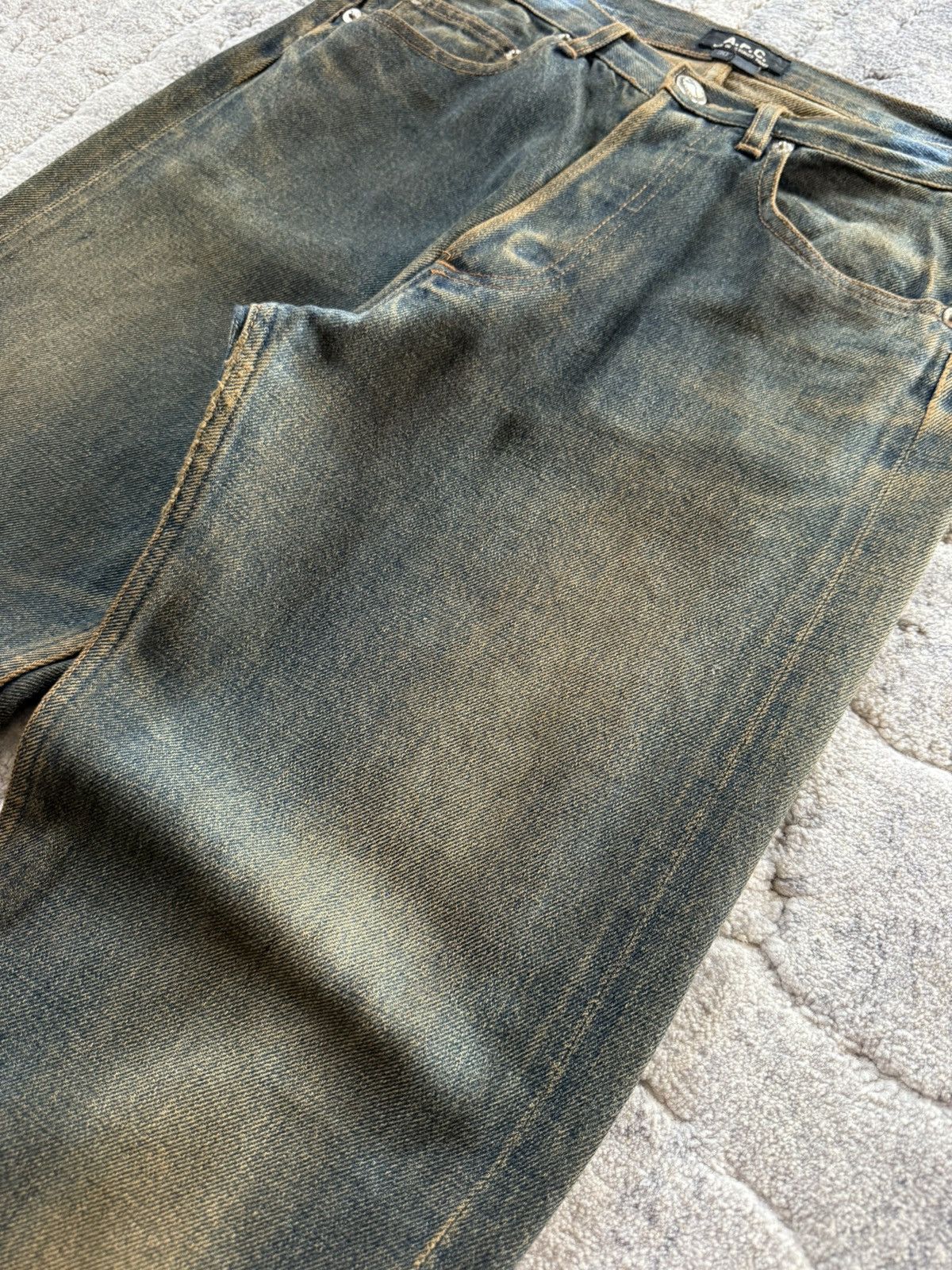 A.P.C. A.P.C Reu De Fleurus Earthy Mud Wash Selvedge Straight Jeans Size US 29 - 8 Thumbnail