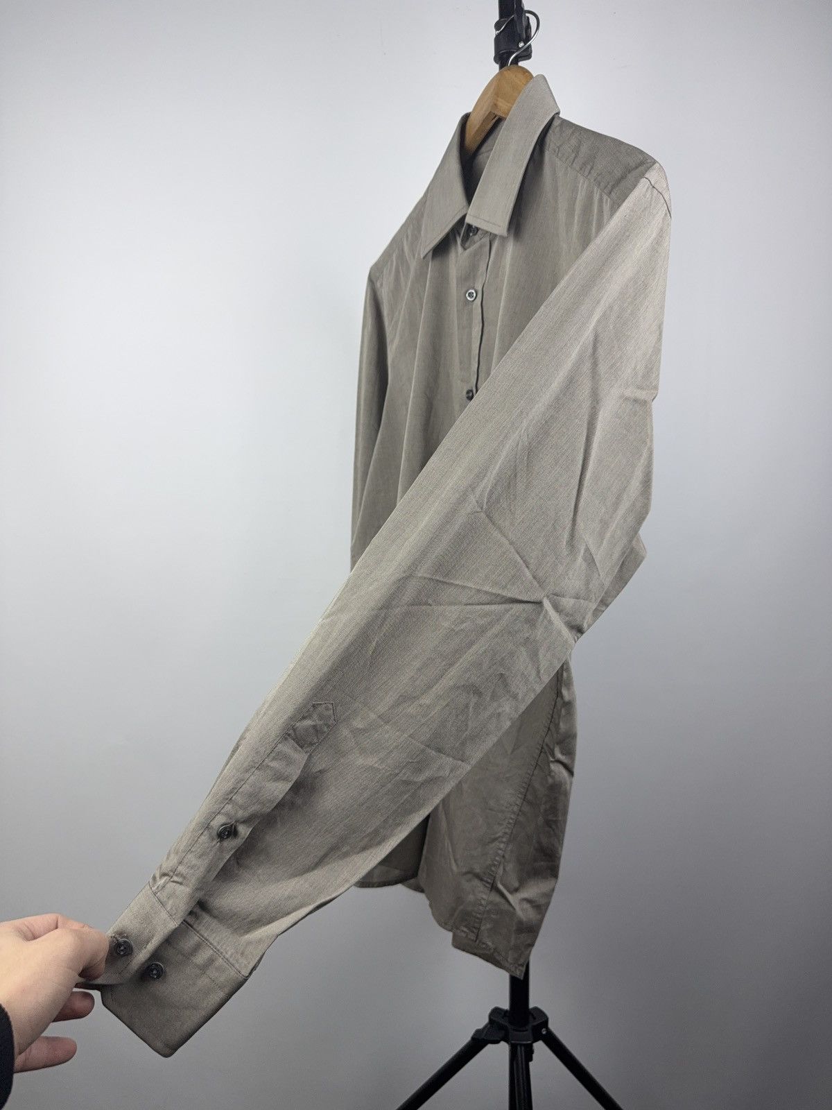 Hugo Boss Hugo BOSS Italian Fabric Dress Shirt Taupe Cotton 40 15 3/4 Size US L / EU 52-54 / 3 - 9 Thumbnail