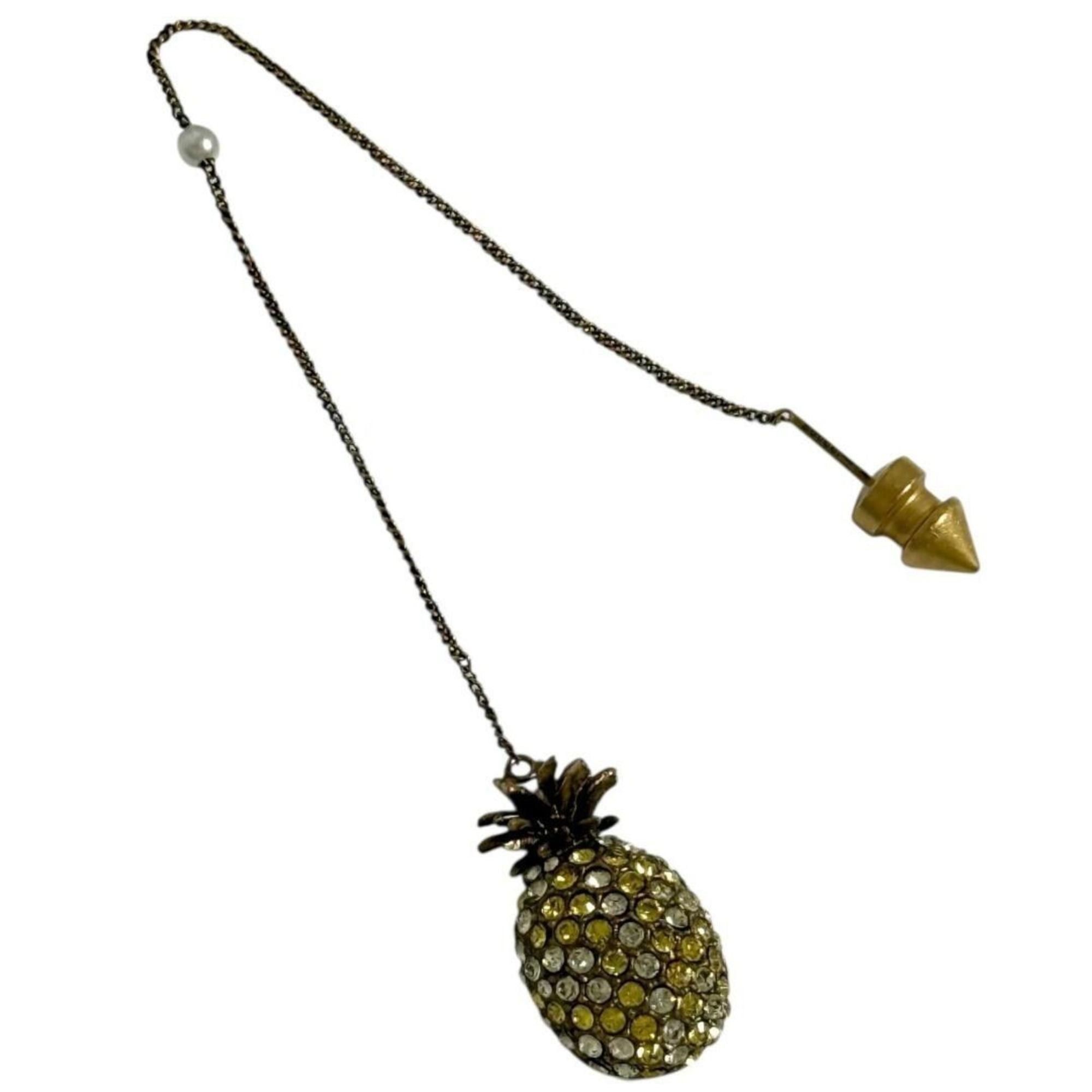 Gucci Gucci Women's Single Pineapple Earring with Threader Chain Size ONE SIZE - 1 Thumbnail