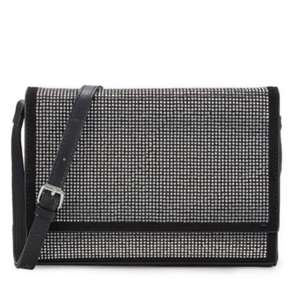 Badgley Mischka BADGLEY MISCHKA Tiny Silver Stud Embellished Microsuede Cro Size ONE SIZE - 1 Thumbnail