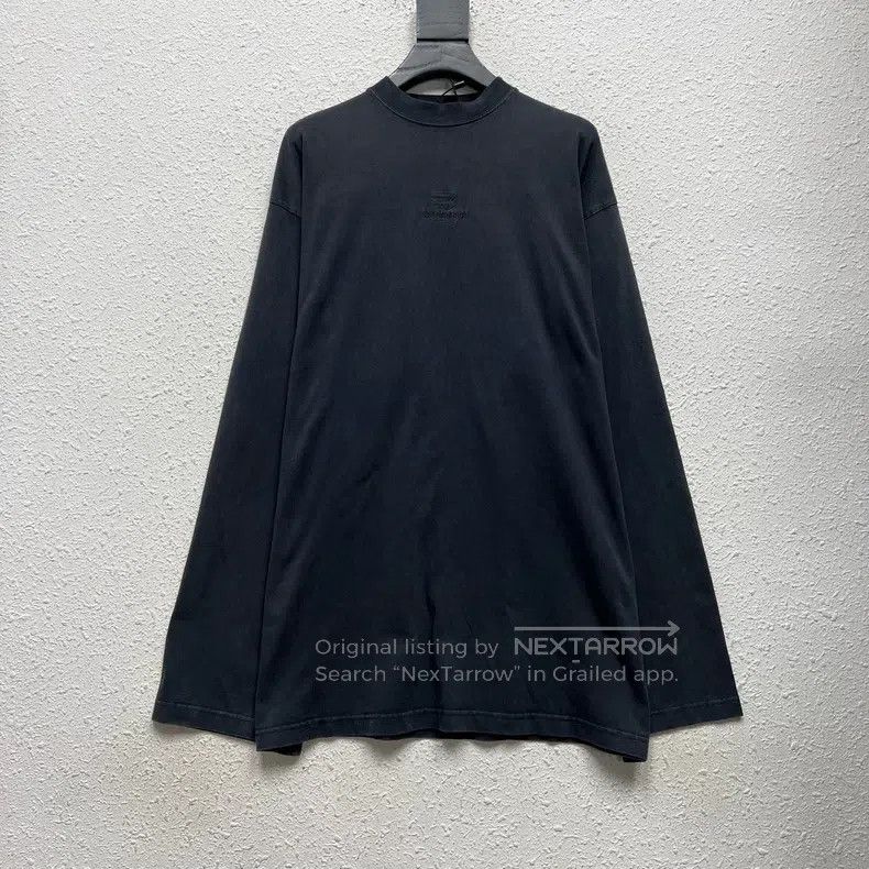 Balenciaga Balenciaga Black Boomerang Embroidered Long Sleeve Hoodie Size US S / EU 44-46 / 1 - 1 Thumbnail
