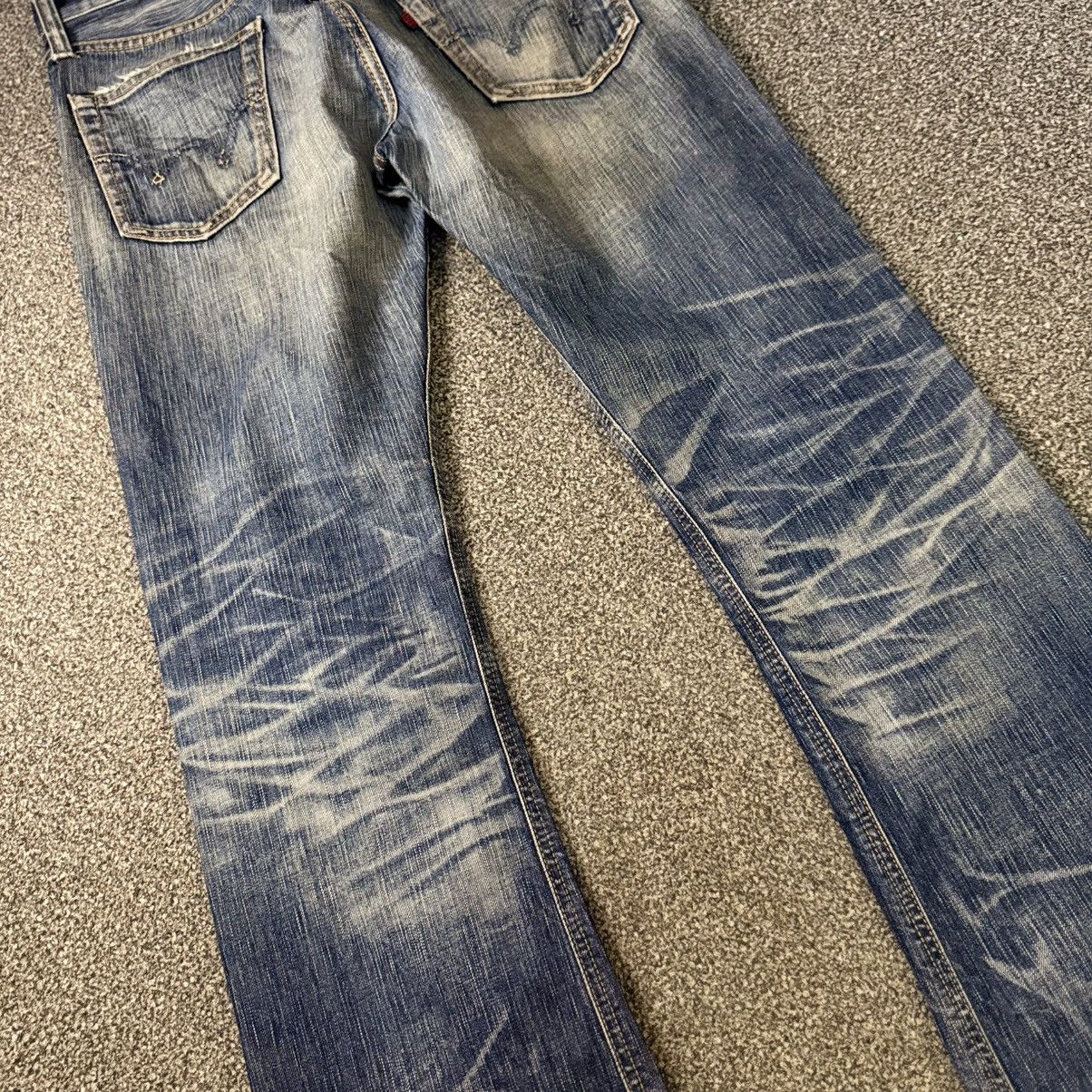 Edwin Insane‼️ Flared Vintage Distressed Edwin 511 Whisker Clawmark Size US 32 / EU 48 - 10 Thumbnail