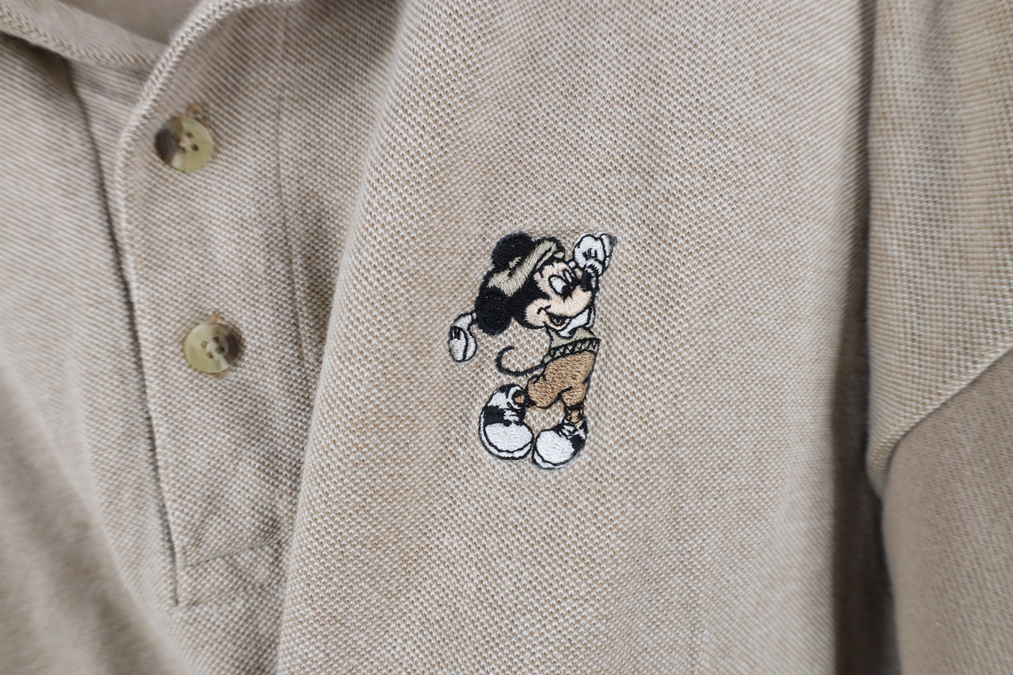 Vintage Vintage 90s Mickey Mouse Long Sleeve Golf Polo Shirt Beige Size US XXL / EU 58 / 5 - 5 Thumbnail