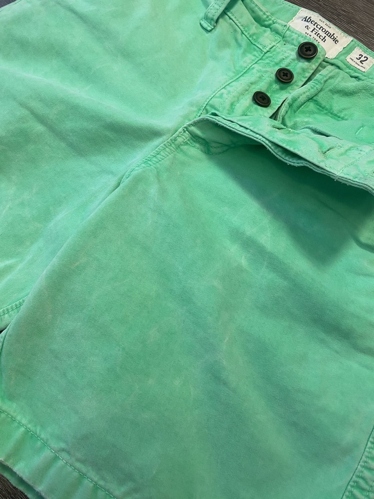 Abercrombie & Fitch × Vintage Vintage Ambercrombi and Fitch Fluorescent Green Jean Shorts Size US 32 / EU 48 - 3 Thumbnail